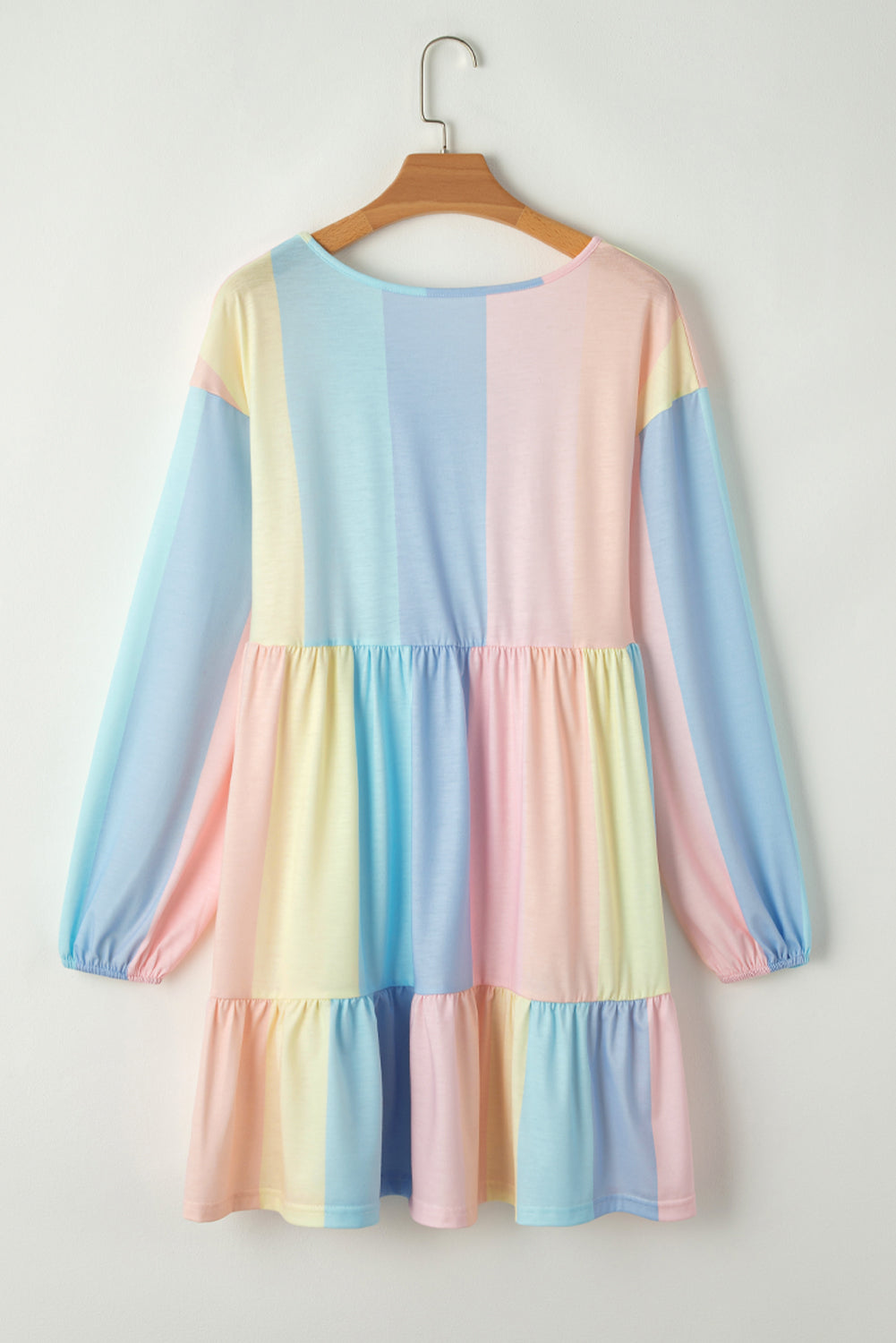 Color Block Long Sleeve Mini Dress-TOPS / DRESSES-[Adult]-[Female]-2022 Online Blue Zone Planet