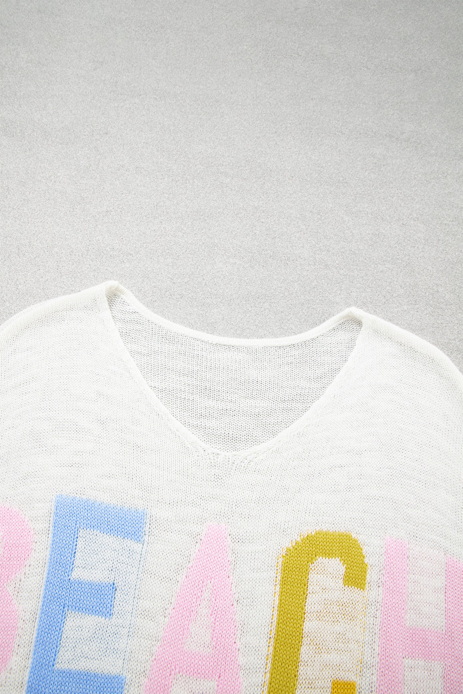 White V Neck Lightweight Knit BEACH SIDE Shift Tunic Sweater-Sweaters & Cardigans/Sweaters-[Adult]-[Female]-2022 Online Blue Zone Planet