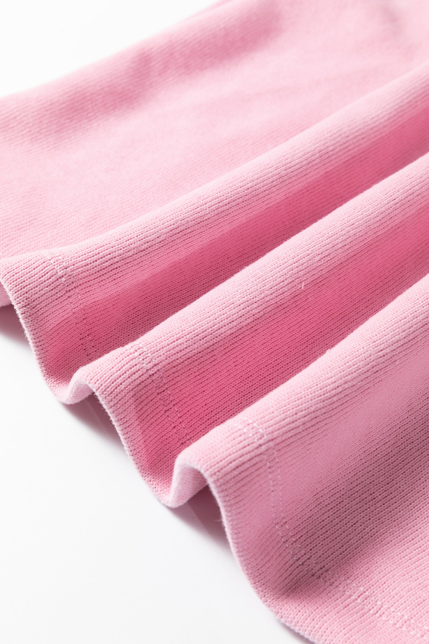 Pink Textured Knit High Neck Loose Tee Elastic Waist Loose Pant Set-Two Piece Sets/Pant Sets-[Adult]-[Female]-2022 Online Blue Zone Planet