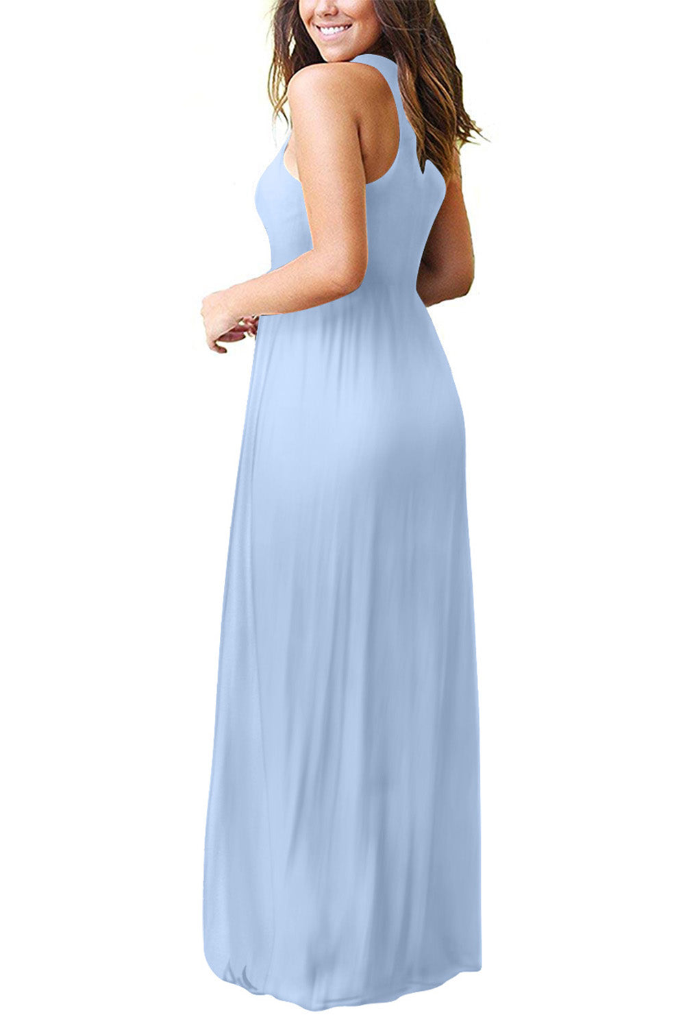 Blue Zone Planet | Full Size Grecian Neck Dress with Pockets-TOPS / DRESSES-[Adult]-[Female]-2022 Online Blue Zone Planet