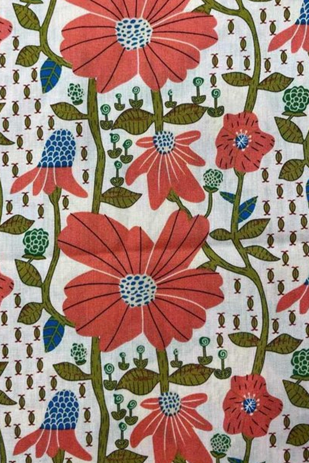 Red Floral Print Ricrac Trim V Neck 3/4 Sleeve Loose Mini Dress-Dresses/Floral Dresses-[Adult]-[Female]-2022 Online Blue Zone Planet