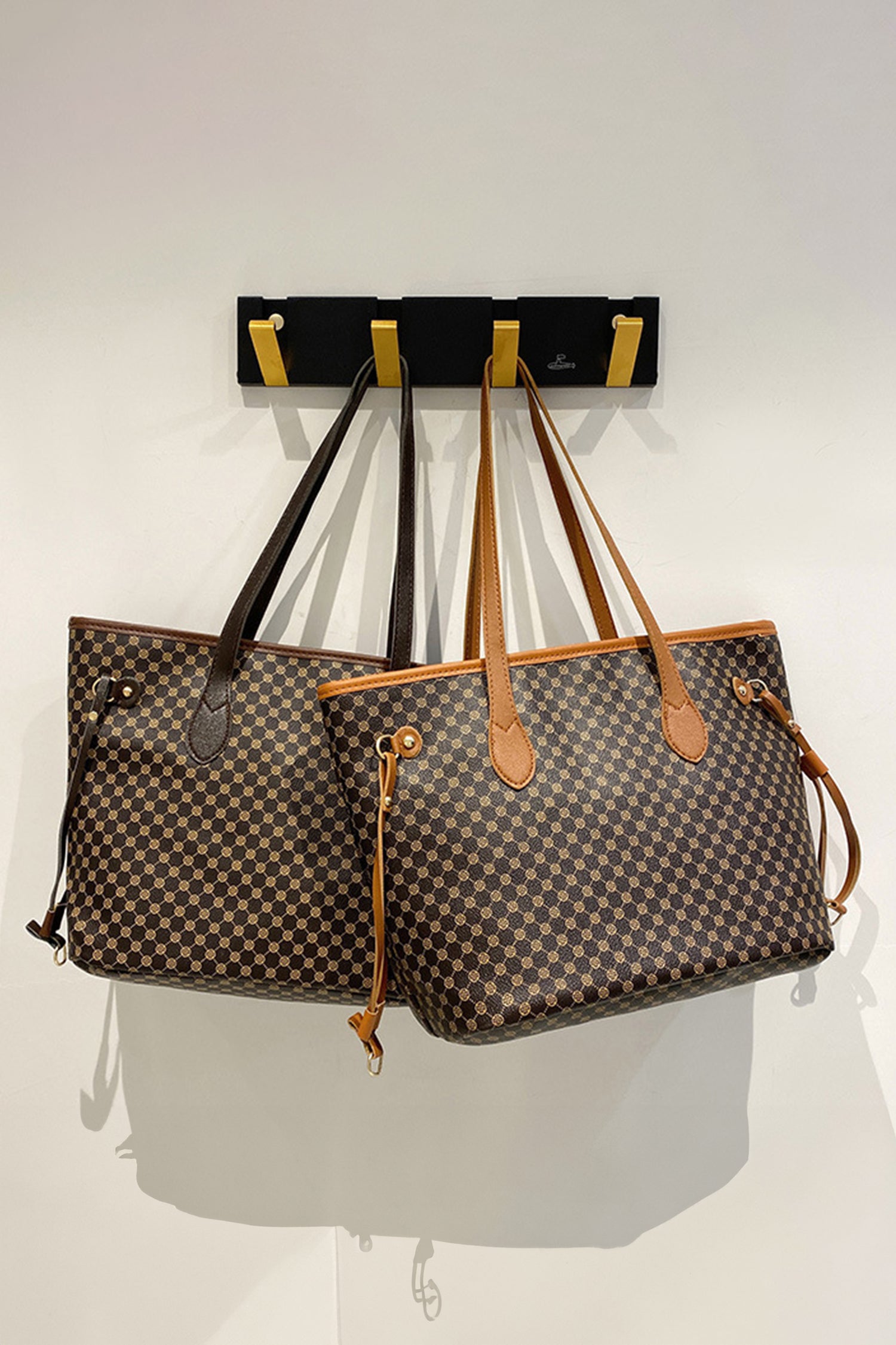 Coffee Luxury Fashion Print PU Leather Versatile One Shoulder Tote Bag-Shoes & Bags/Handbags-[Adult]-[Female]-2022 Online Blue Zone Planet
