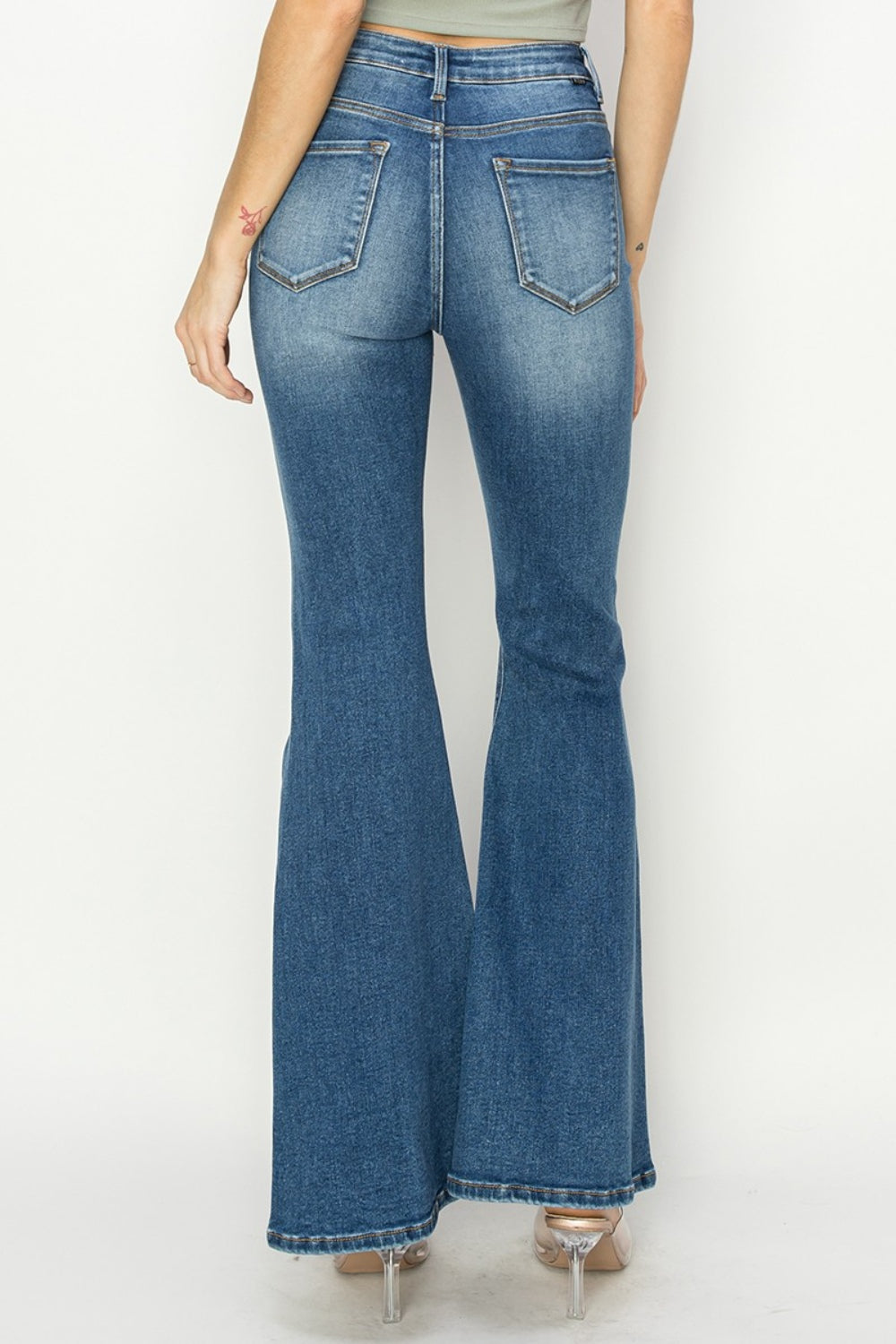 Blue Zone Planet | RISEN Full Size High Rise Front Seam Detailed Flare Jeans-TOPS / DRESSES-[Adult]-[Female]-2022 Online Blue Zone Planet