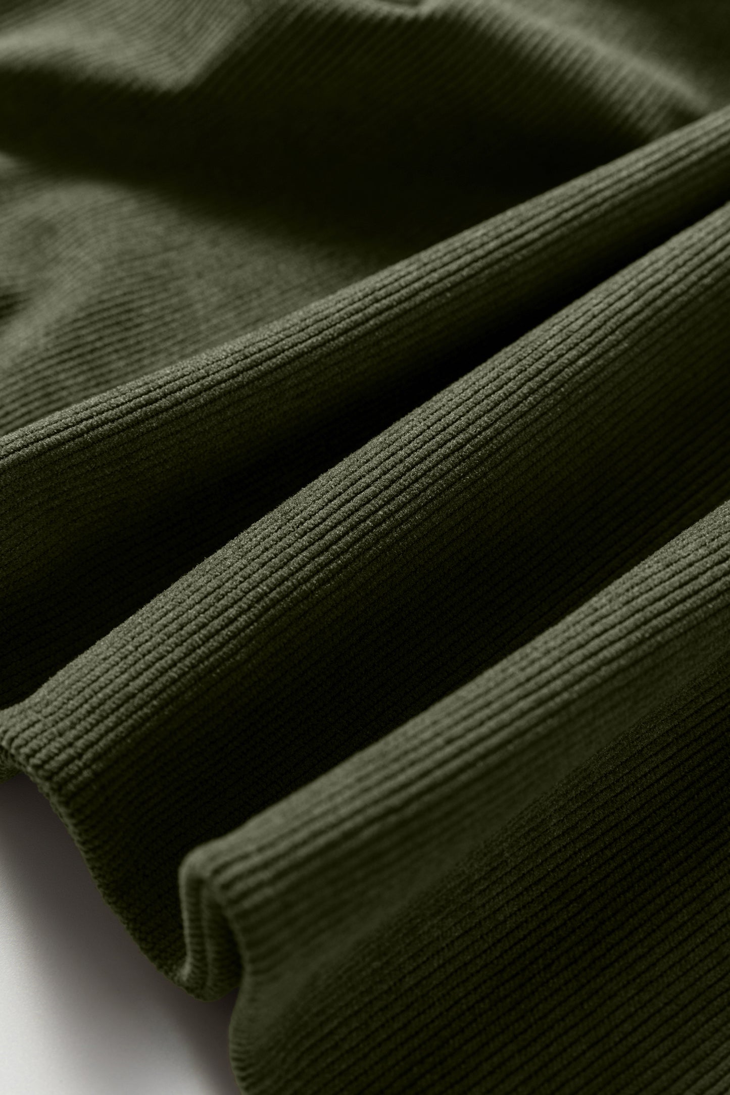 Moss Green Bracelet Sleeve Split Neck Scallop Detail Pleated Corduroy Mini Dress-TOPS / DRESSES-[Adult]-[Female]-2022 Online Blue Zone Planet