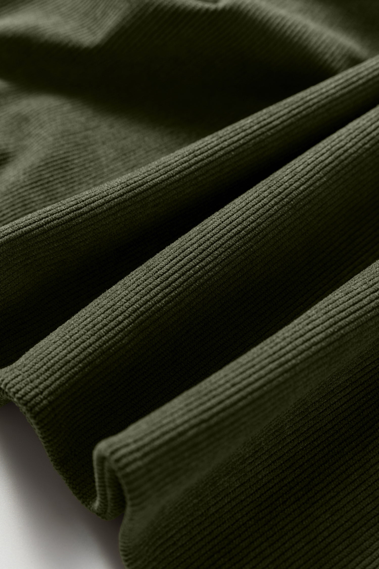 Moss Green Bracelet Sleeve Split Neck Scallop Detail Pleated Corduroy Mini Dress-TOPS / DRESSES-[Adult]-[Female]-2022 Online Blue Zone Planet