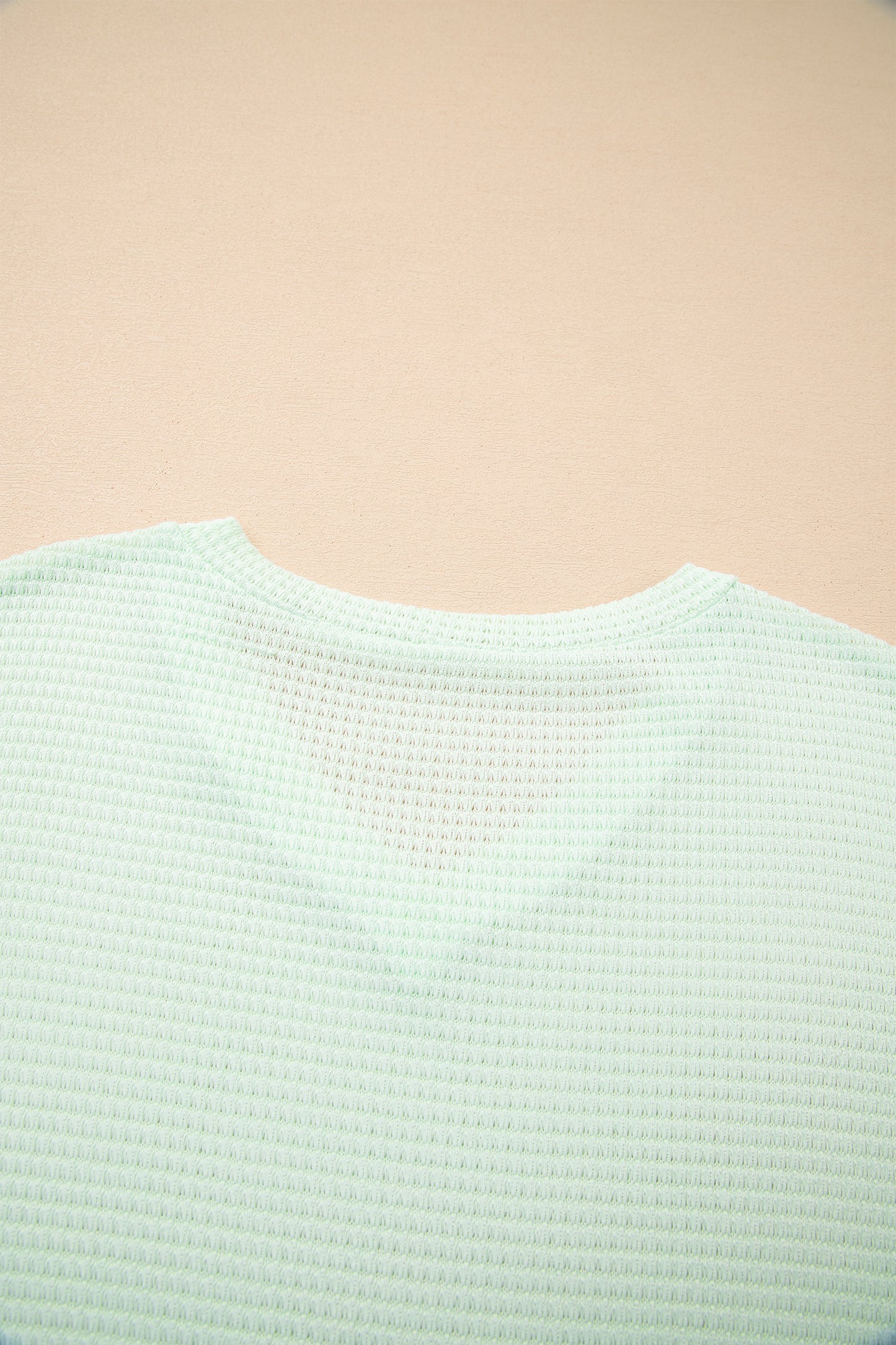 Clearly Aqua Waffle V Neck Short Sleeve Knit Top-Tops/Tops & Tees-[Adult]-[Female]-2022 Online Blue Zone Planet