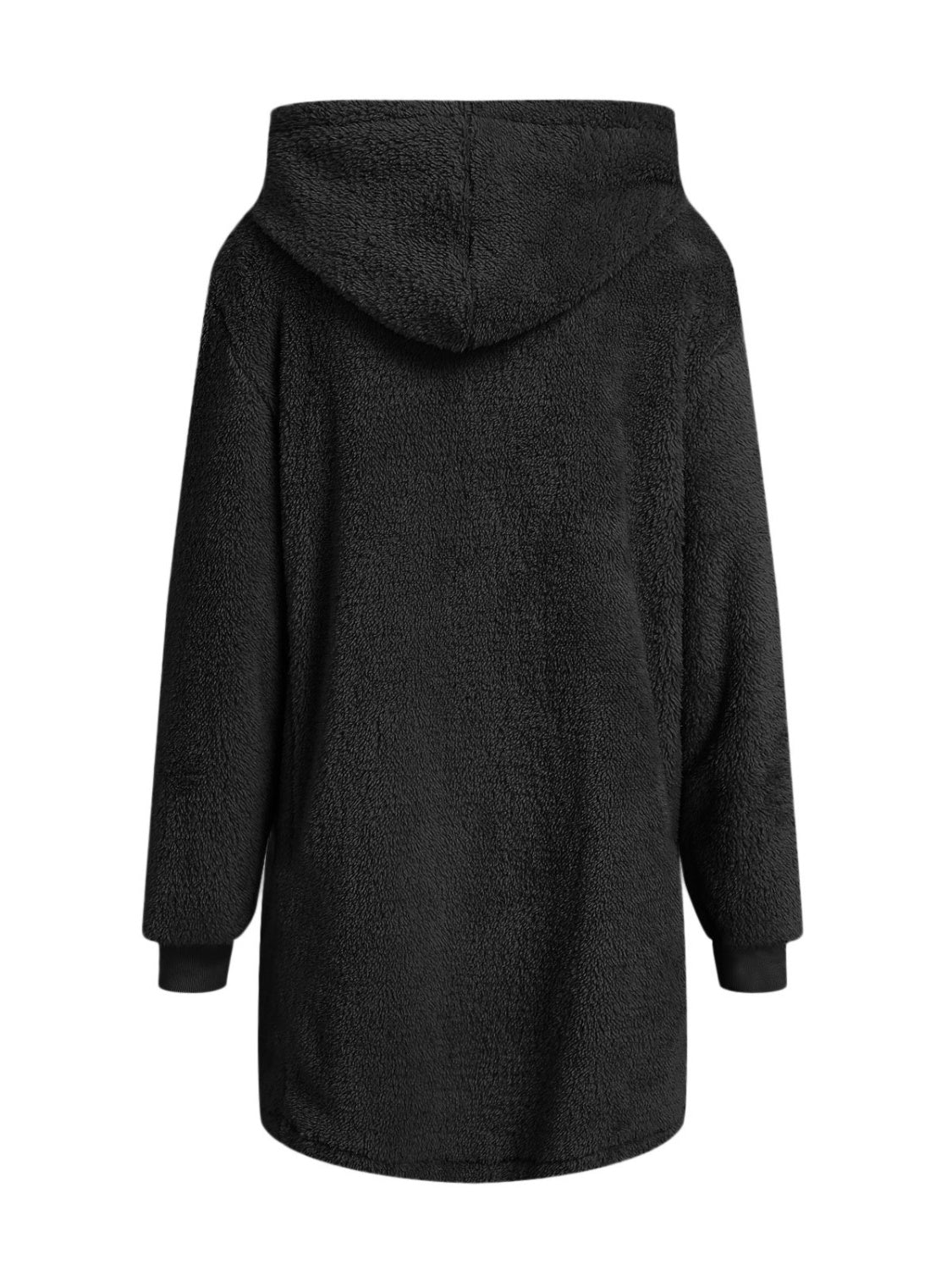 Fuzzy Pocketed Zip Up Long Sleeve Hooded Jacket-TOPS / DRESSES-[Adult]-[Female]-2022 Online Blue Zone Planet