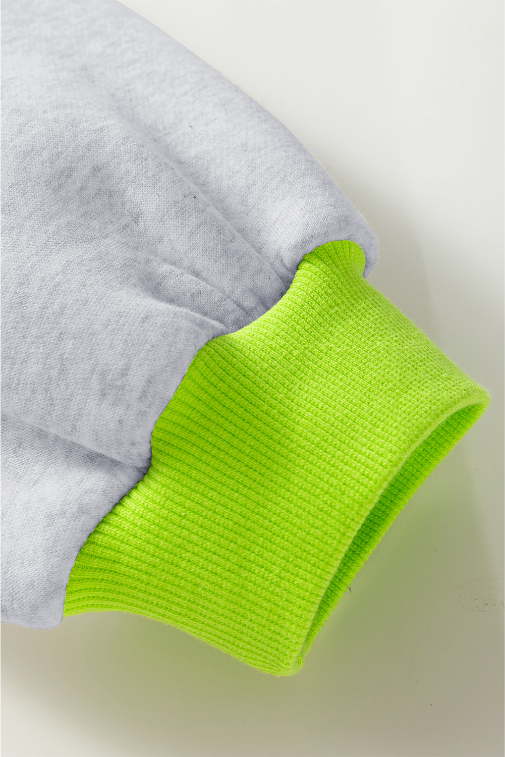 Light Grey Contrast Color Banding Patchwork Puff Sleeve Loose Sweatshirt-Tops/Sweatshirts & Hoodies-[Adult]-[Female]-2022 Online Blue Zone Planet