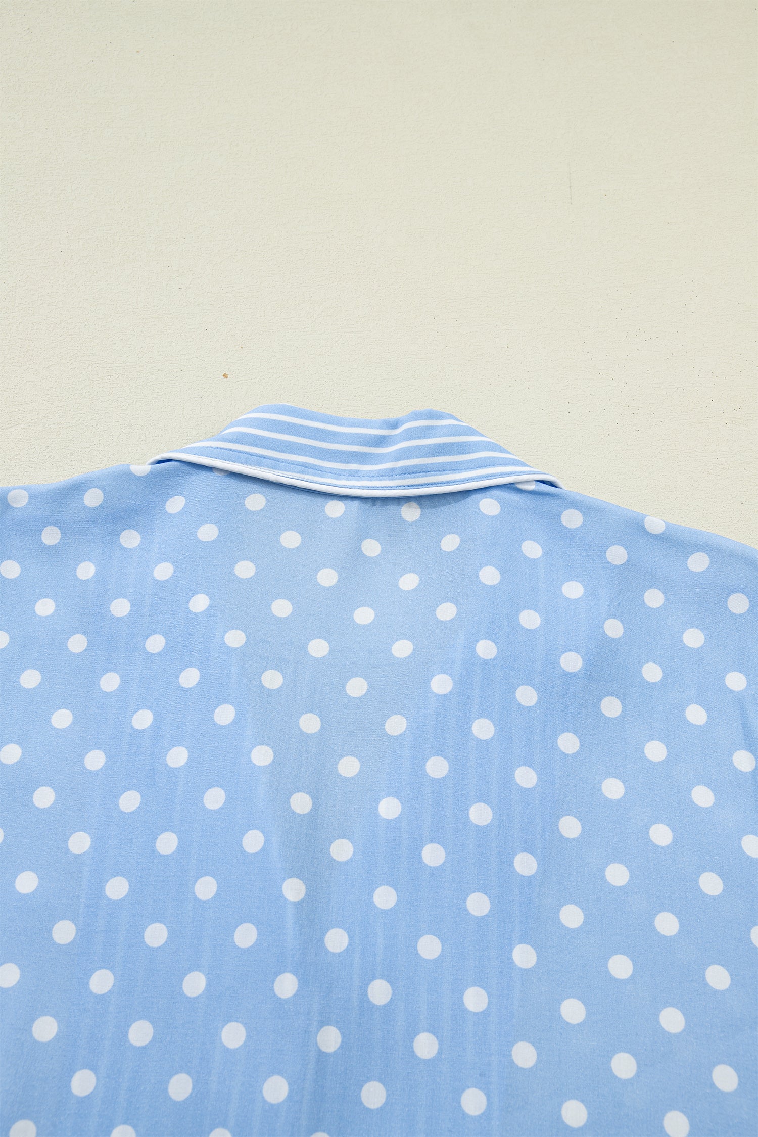 Sky Blue Dotted Print Soft Short Pajama Set-Loungewear & Sleepwear/Sleepwear-[Adult]-[Female]-2022 Online Blue Zone Planet