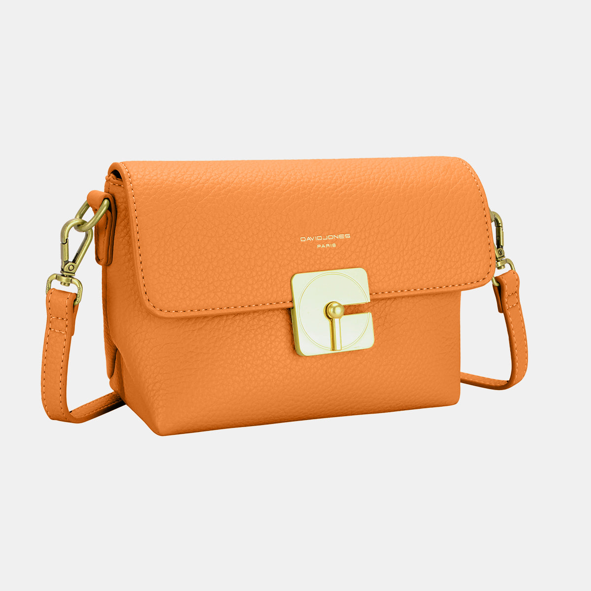 David Jones PU Leather Crossbody Bag-HANDBAGS-[Adult]-[Female]-Orange-One Size-2022 Online Blue Zone Planet