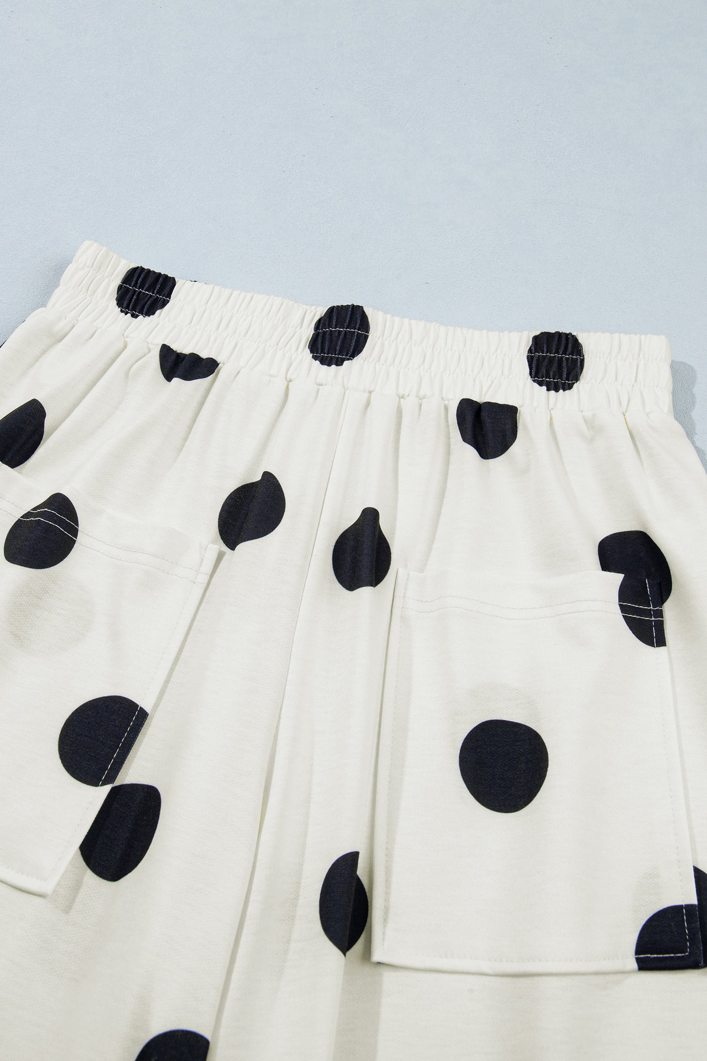 Brown Polka Dot Wide Leg Elastic Waist Casual Pants-Bottoms/Pants & Culotte-[Adult]-[Female]-2022 Online Blue Zone Planet