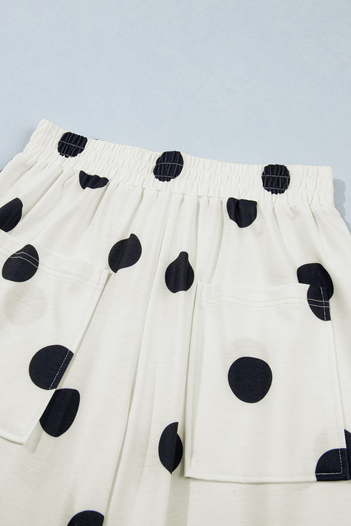 Brown Polka Dot Wide Leg Elastic Waist Casual Pants-Bottoms/Pants & Culotte-[Adult]-[Female]-2022 Online Blue Zone Planet