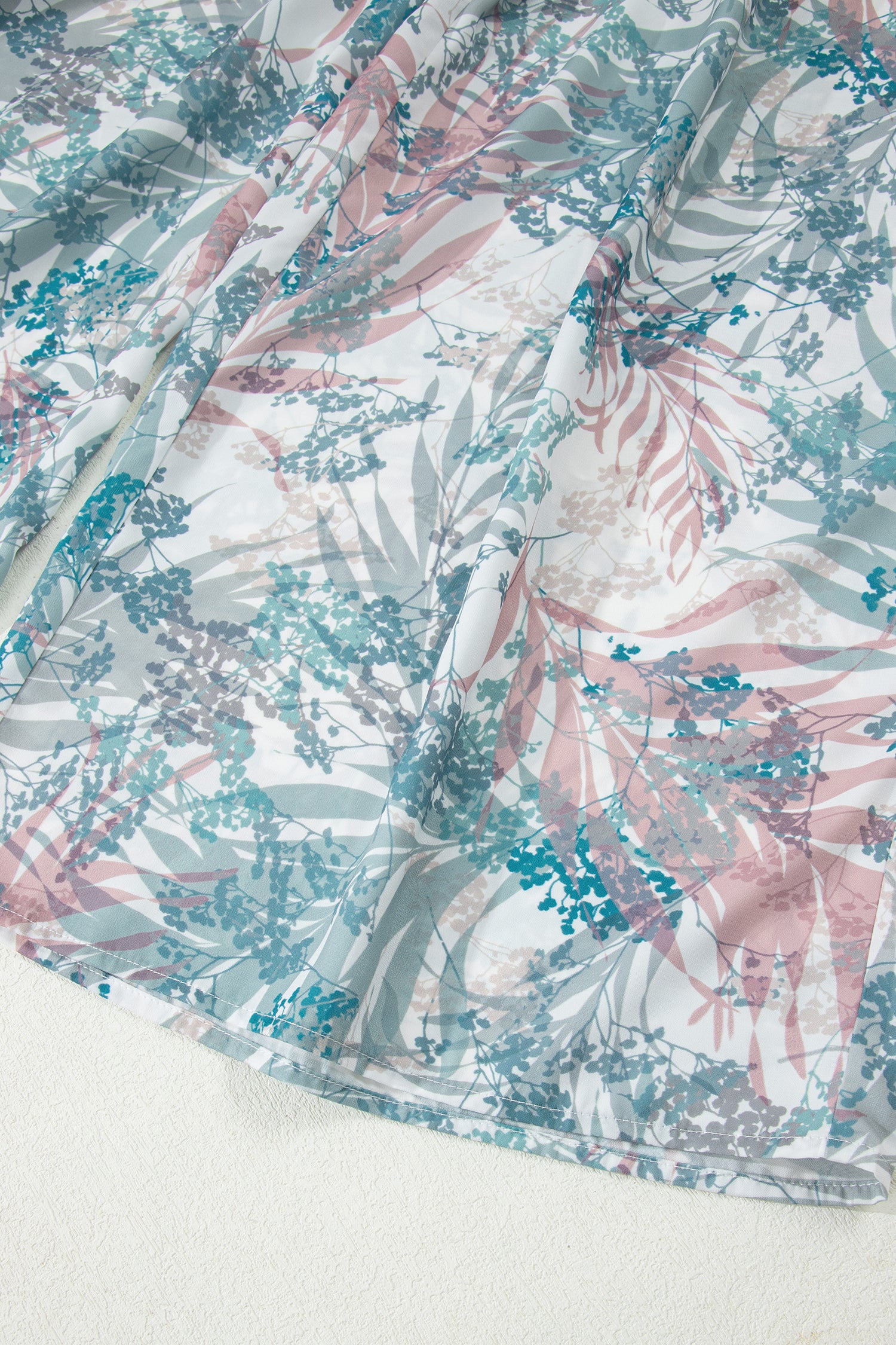 Green Tropical Palm Printed Cropped Tank Drawstring Wide Leg Pant Set-Two Piece Sets/Pant Sets-[Adult]-[Female]-2022 Online Blue Zone Planet