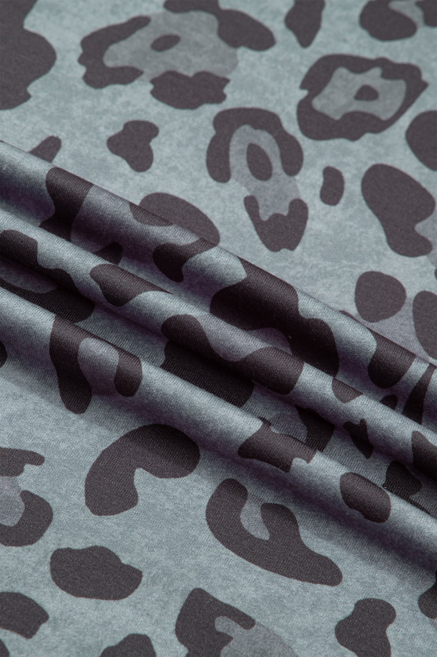 Gray Leopard Print Varsity Striped Trim Long Sleeve Top-Tops/Long Sleeve Tops-[Adult]-[Female]-2022 Online Blue Zone Planet