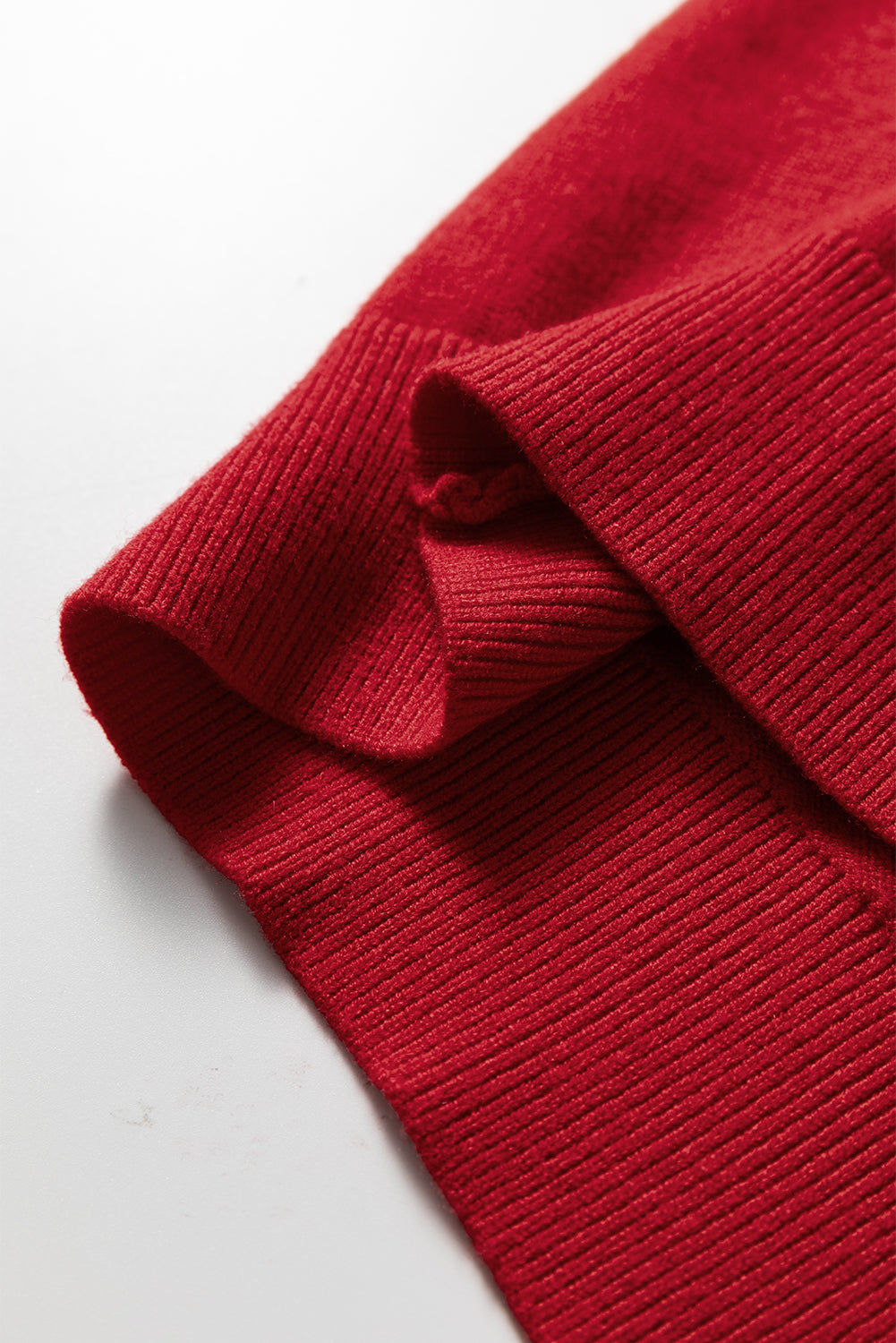 Racing Red Pearl Embellished Double Ruffle Short Sleeve Sweater-TOPS / DRESSES-[Adult]-[Female]-2022 Online Blue Zone Planet