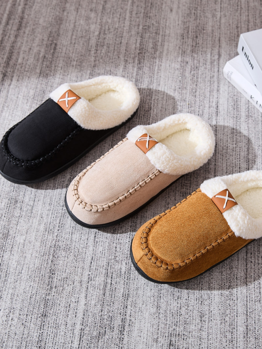 Contrast Round Toe Flat Slippers-SLIPPERS-[Adult]-[Female]-2022 Online Blue Zone Planet