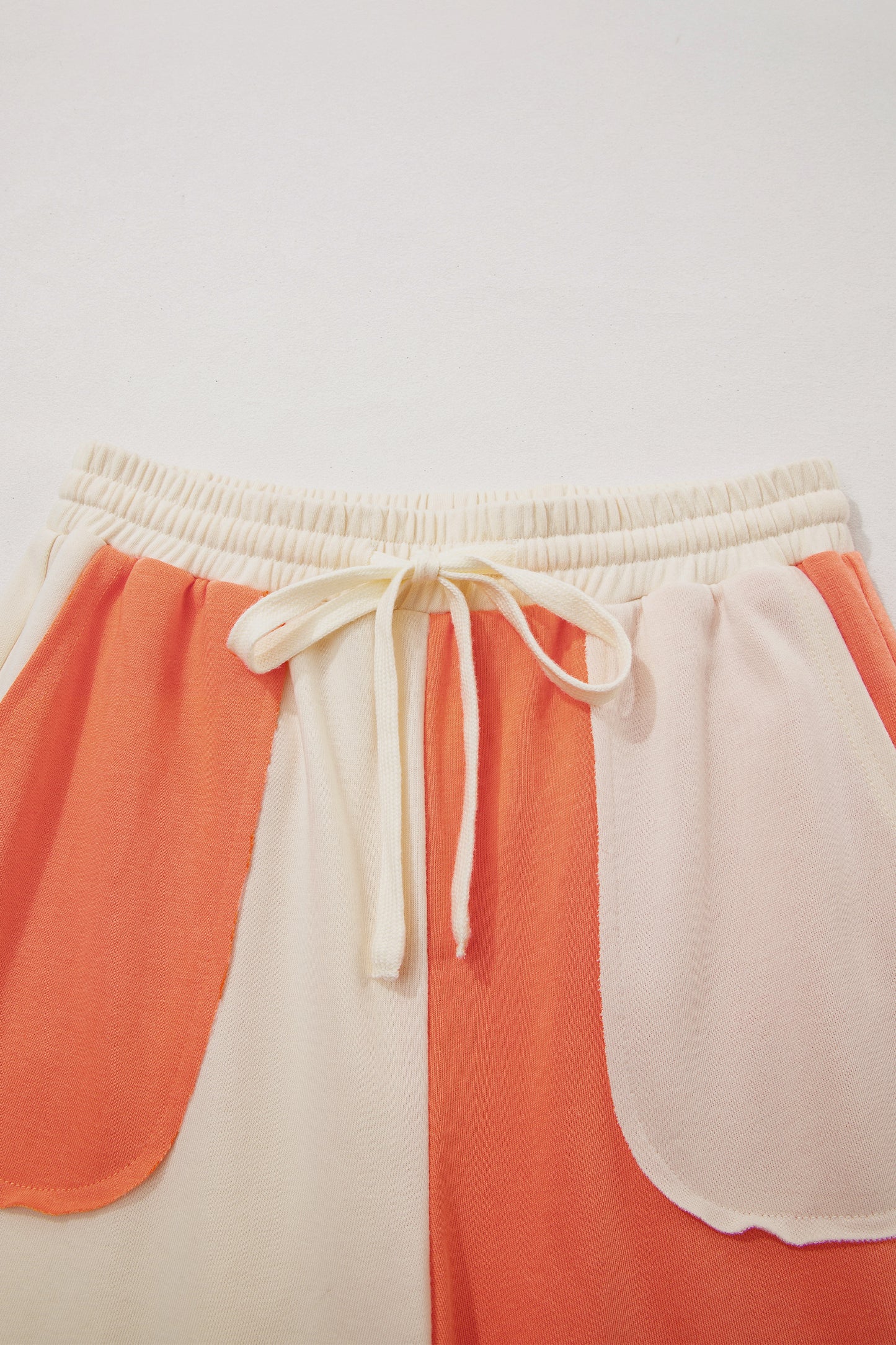 Russet Orange Raw Seam Colorblock Wide Leg Ankle Length Casual Pants-Bottoms/Pants & Culotte-[Adult]-[Female]-2022 Online Blue Zone Planet