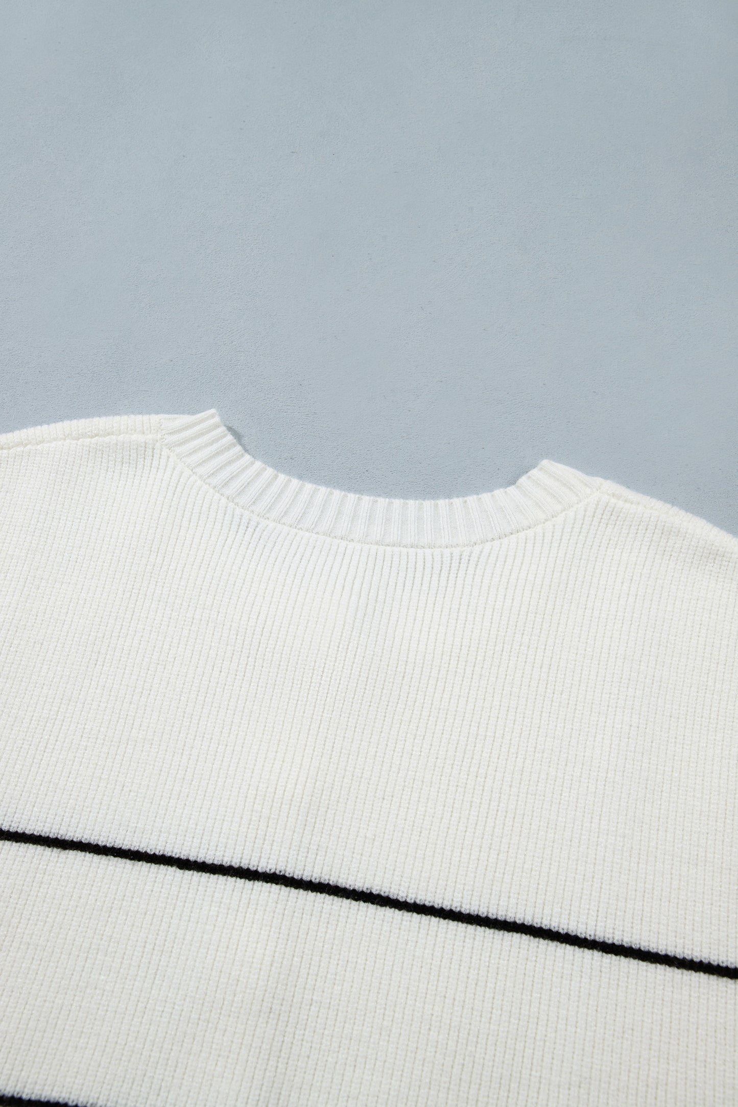 White Stripe Short Sleeve Button Front Shift Cardigan-Sweaters & Cardigans/Cardigans-[Adult]-[Female]-2022 Online Blue Zone Planet