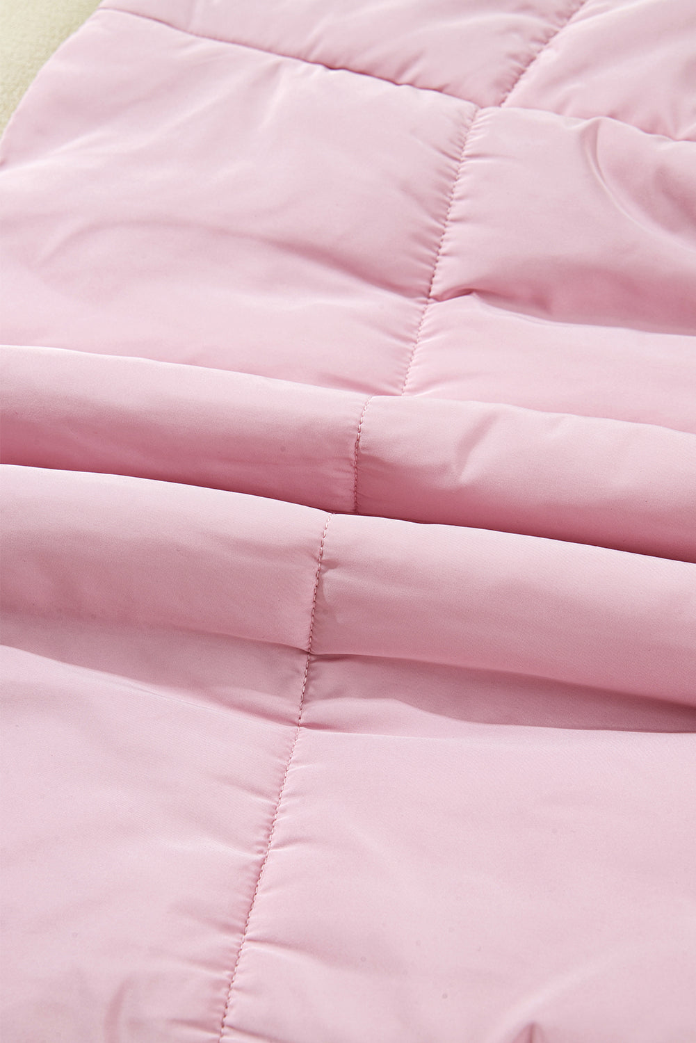 Pink Stand Neck Flutter Sleeve Snap Button Puffer Vest-Outerwear/Vests-[Adult]-[Female]-2022 Online Blue Zone Planet