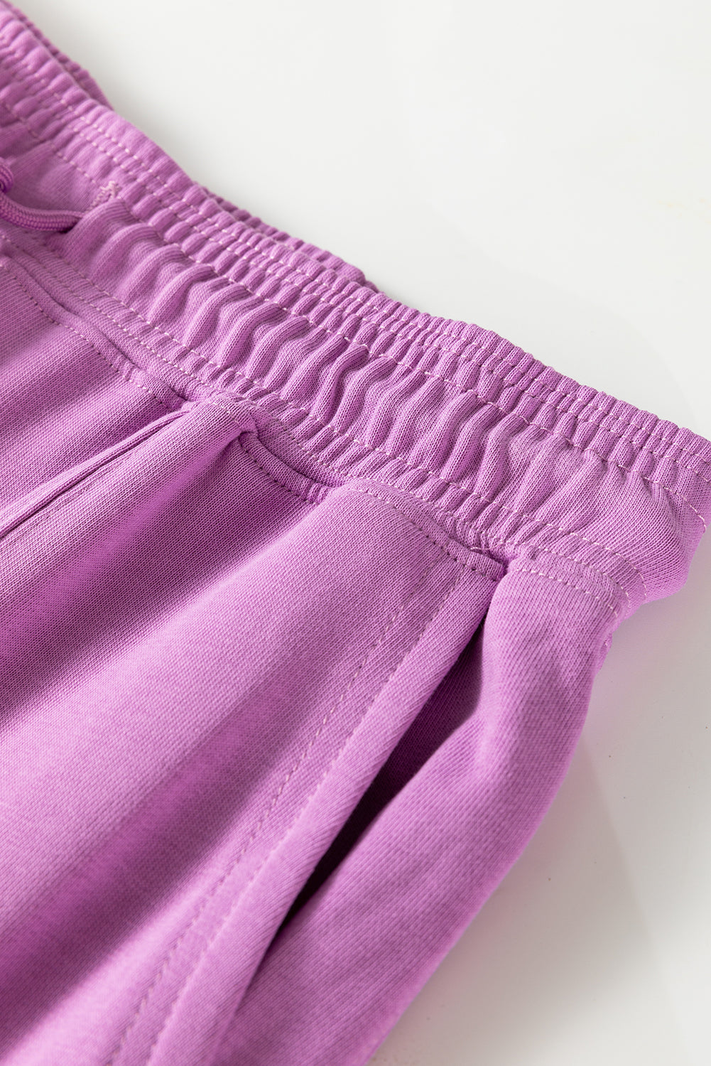 Lilac Drawstring Waist Patchwork Solid Color Jogger Pants-Bottoms/Pants & Culotte-[Adult]-[Female]-2022 Online Blue Zone Planet