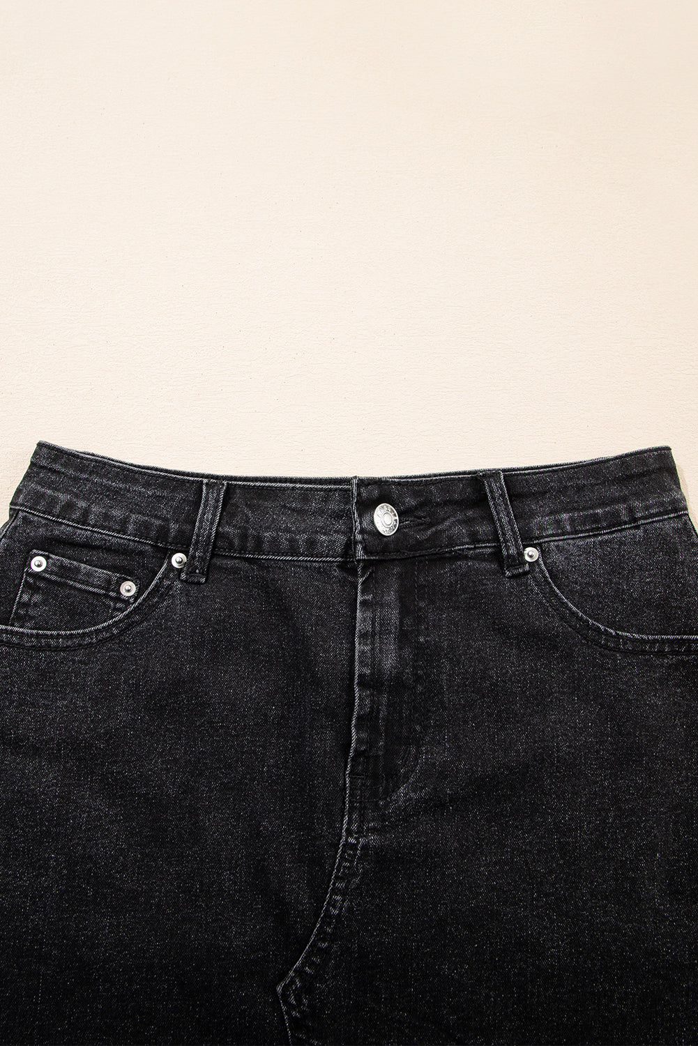 Carbon Grey Mineral Wash Ripped Raw Hem Denim Mini Skirt-Bottoms/Skirts & Petticoat-[Adult]-[Female]-2022 Online Blue Zone Planet