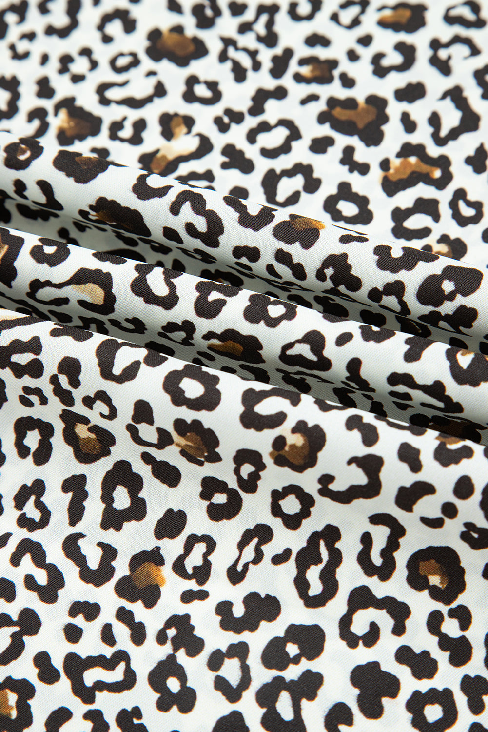 Khaki Plus Size Button V Neck Leopard Print Puff Sleeve Loose Mini Dress-TOPS / DRESSES-[Adult]-[Female]-2022 Online Blue Zone Planet