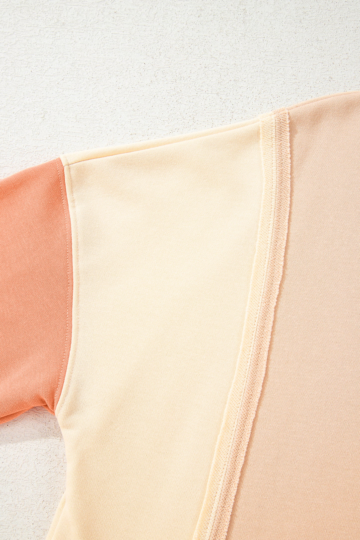 Beige Color Block Patchwork Split Hem Casual Sweatshirt-Tops/Sweatshirts & Hoodies-[Adult]-[Female]-2022 Online Blue Zone Planet