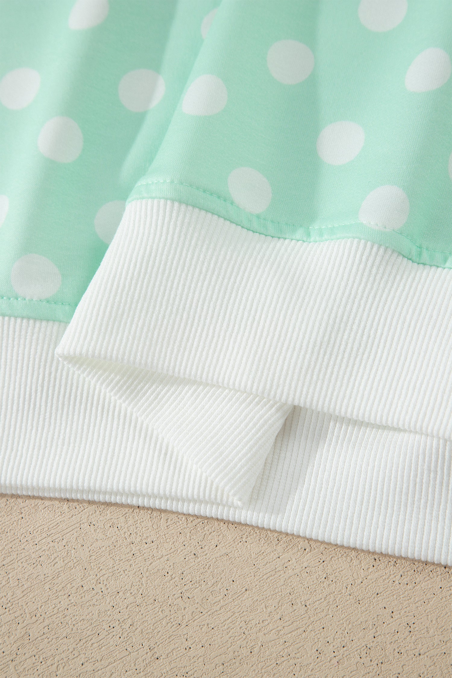 Sky Blue Polka Dot Print Color Block Trim Mock Neck Short Set-Two Piece Sets/Short Sets-[Adult]-[Female]-2022 Online Blue Zone Planet