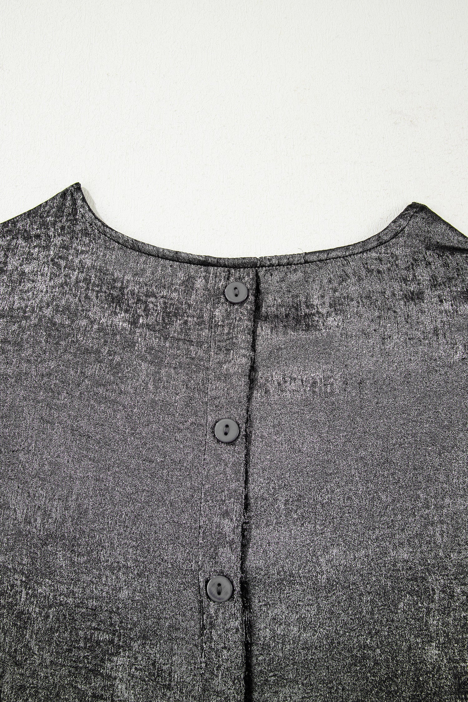 Silvery Metallic Round Neck Ruffle Trim Sleeveless Top-Tops/Tank Tops-[Adult]-[Female]-2022 Online Blue Zone Planet