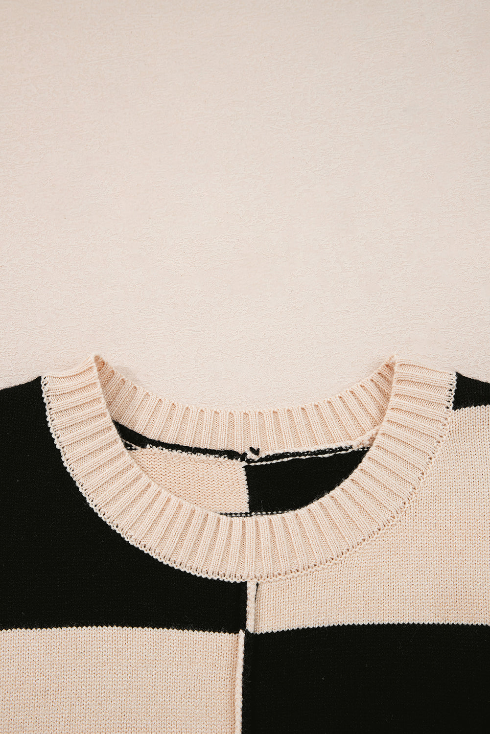 Black Stripe Two in One Knitted Top High Waist Splicing Hem Sweater Dress-TOPS / DRESSES-[Adult]-[Female]-2022 Online Blue Zone Planet