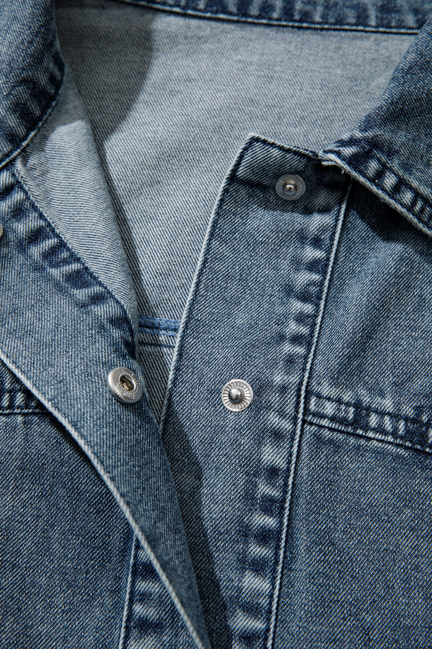 Dusk Blue Western Long Sleeve Shirt Collar Tunic Denim Jacket-Outerwear/Denim jackets-[Adult]-[Female]-2022 Online Blue Zone Planet