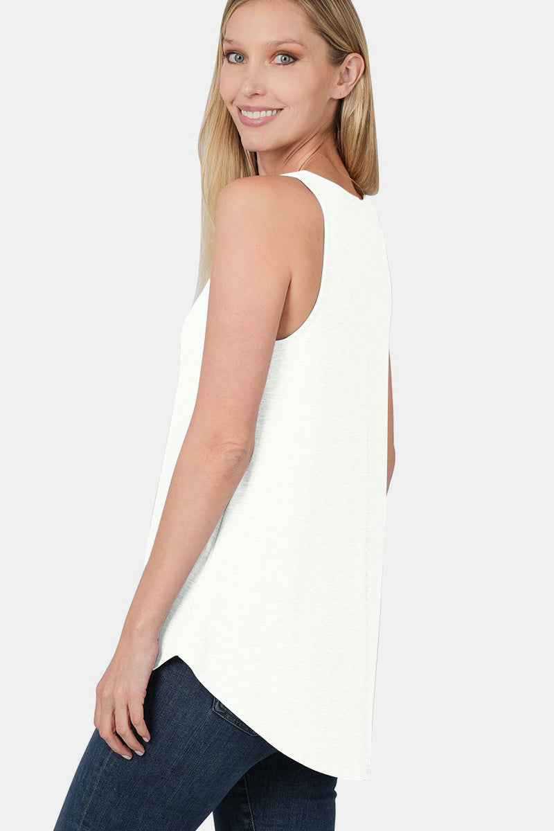 Zenana Round Neck Curved Hem Tank-TOPS / DRESSES-[Adult]-[Female]-2022 Online Blue Zone Planet