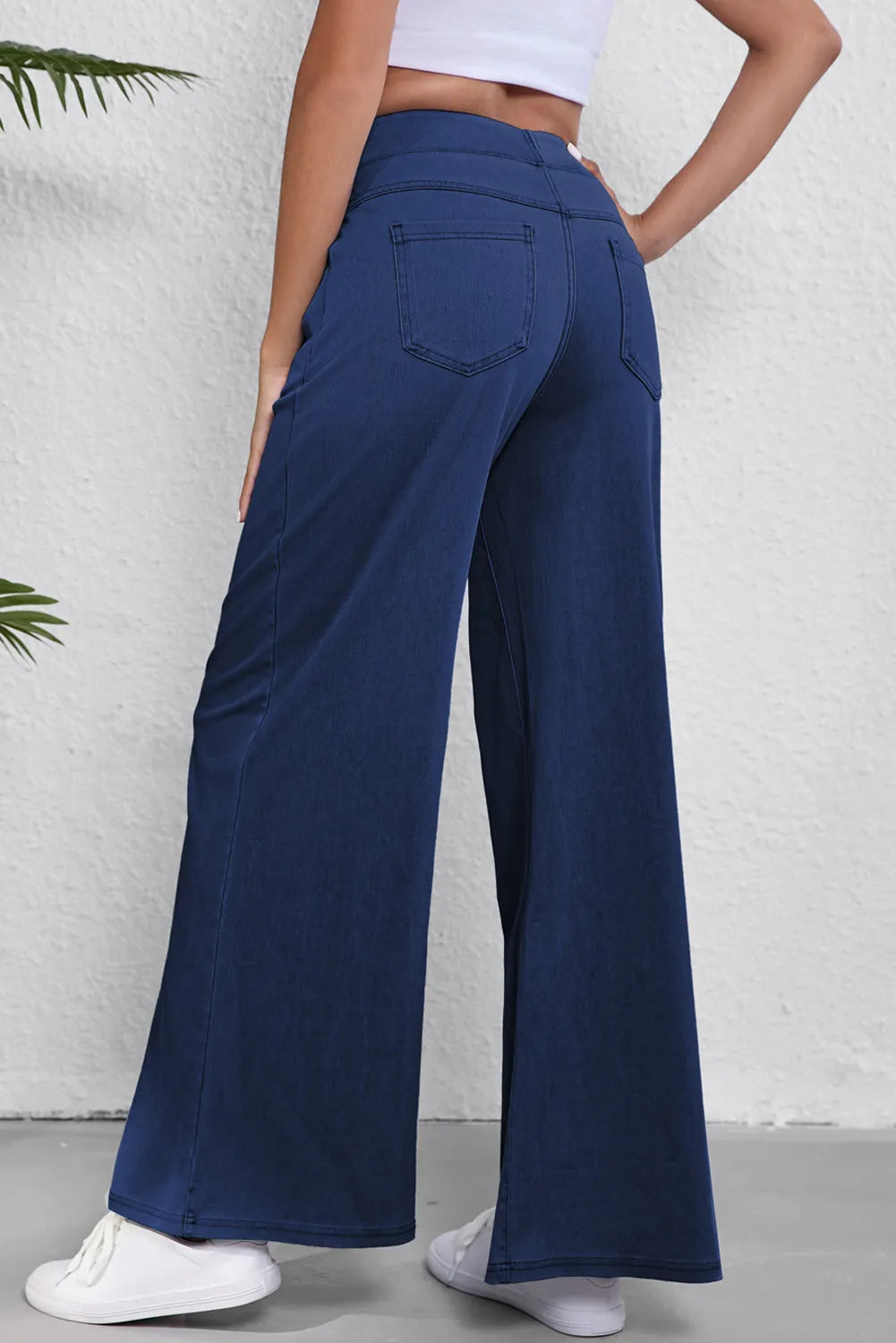 Wide Leg Jeans with Pockets-[Adult]-[Female]-2022 Online Blue Zone Planet