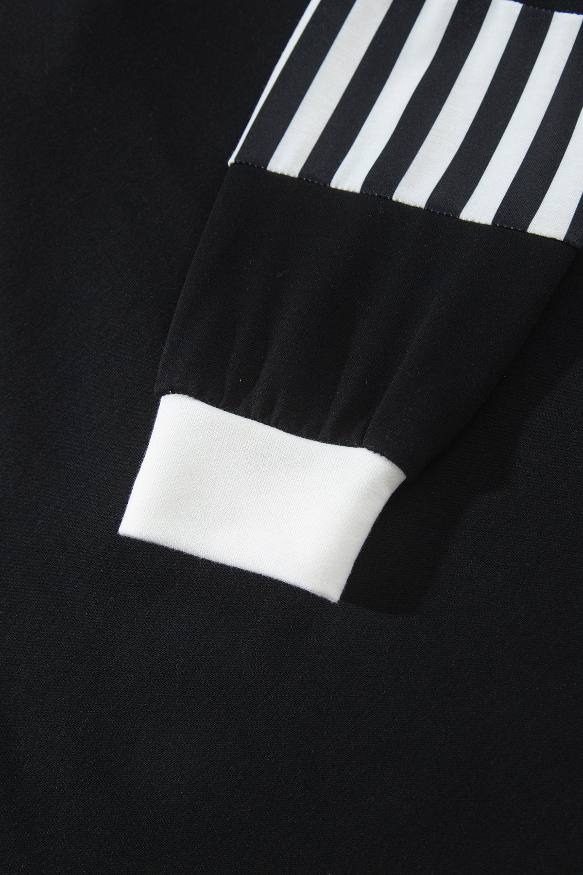 Black Striped Color Block Pullover Top Drawstring Shorts Set-Two Piece Sets/Short Sets-[Adult]-[Female]-2022 Online Blue Zone Planet