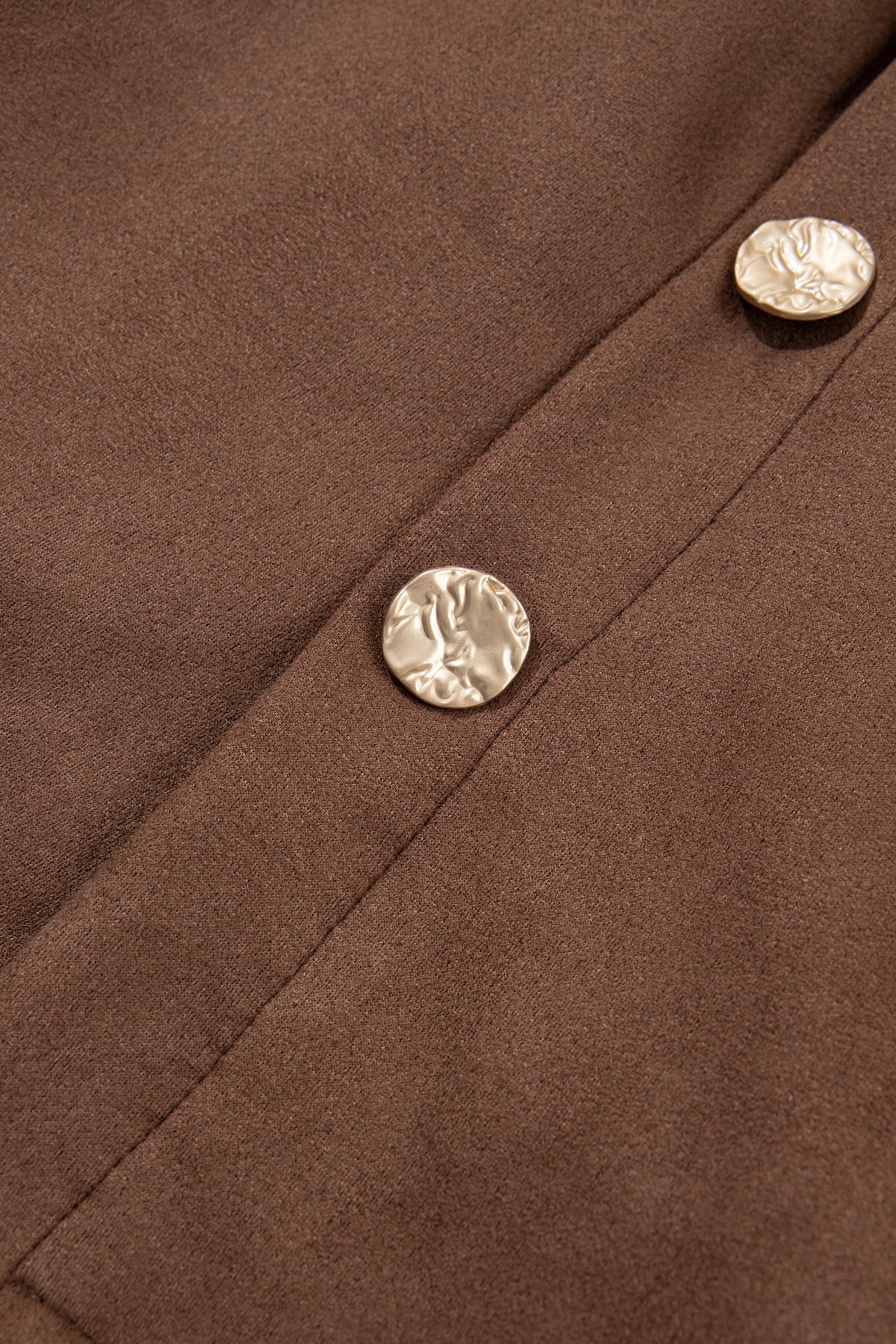 Dark Khaki Gold Button Asymmetric Wrapped Detail Mini Skirt-Bottoms/Skirts & Petticoat-[Adult]-[Female]-2022 Online Blue Zone Planet