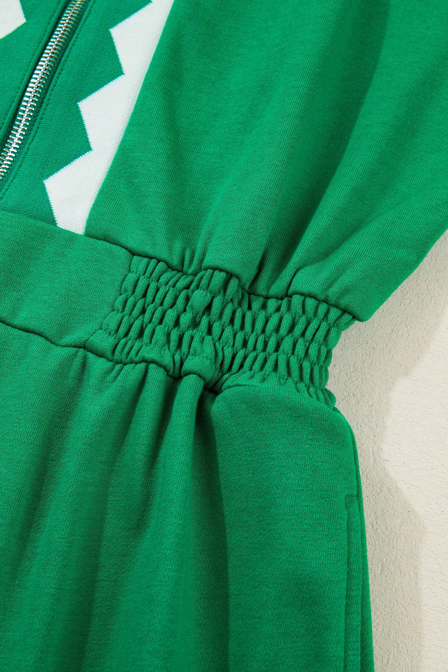 Bright Green Contrast Patchwork Half Zip Elastic Waist Short Sleeve Mini Dress-Dresses/Mini Dresses-[Adult]-[Female]-2022 Online Blue Zone Planet