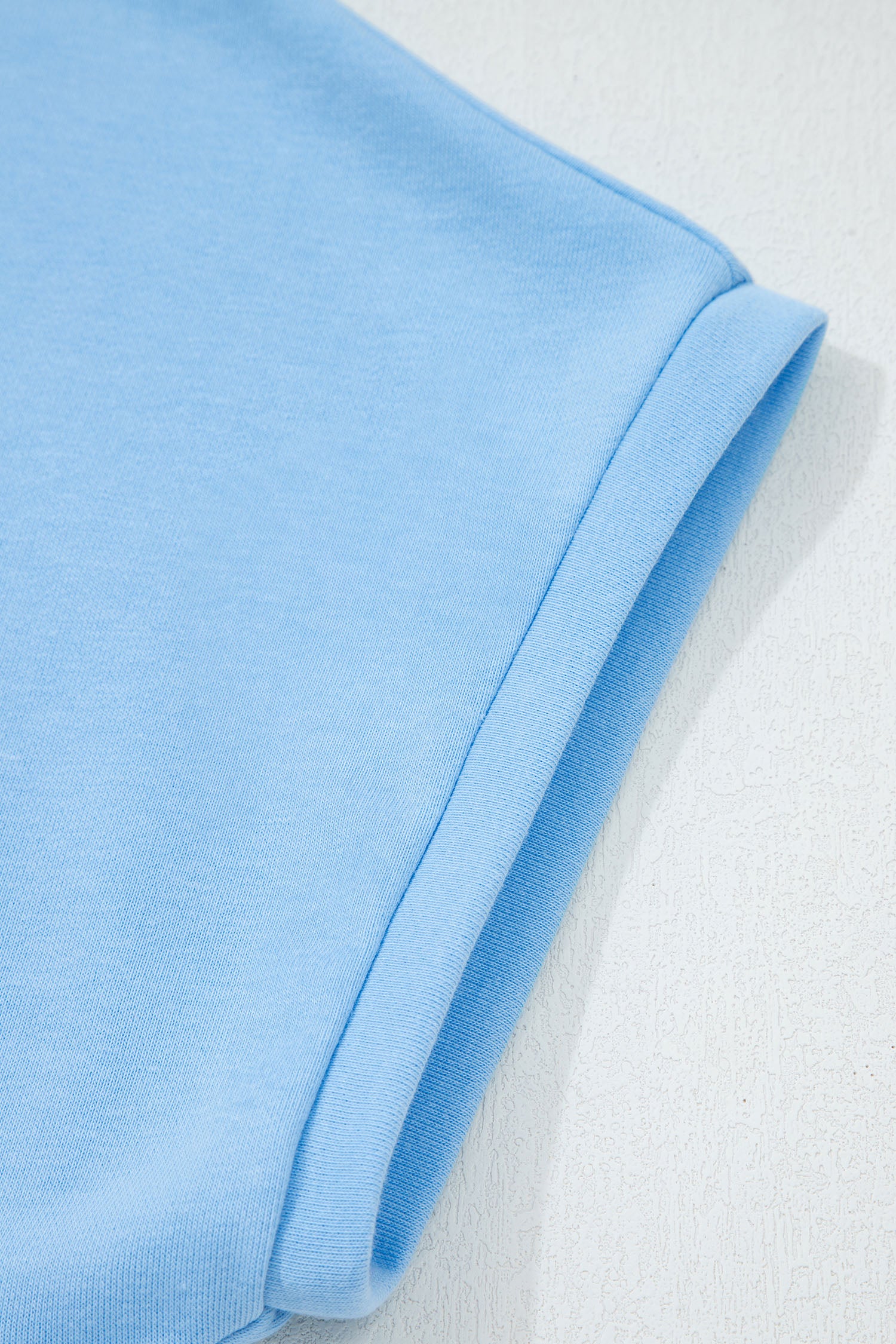Mist Blue USA Flag Textured Patchwork Cap Sleeve Tee-Tops/Tops & Tees-[Adult]-[Female]-2022 Online Blue Zone Planet