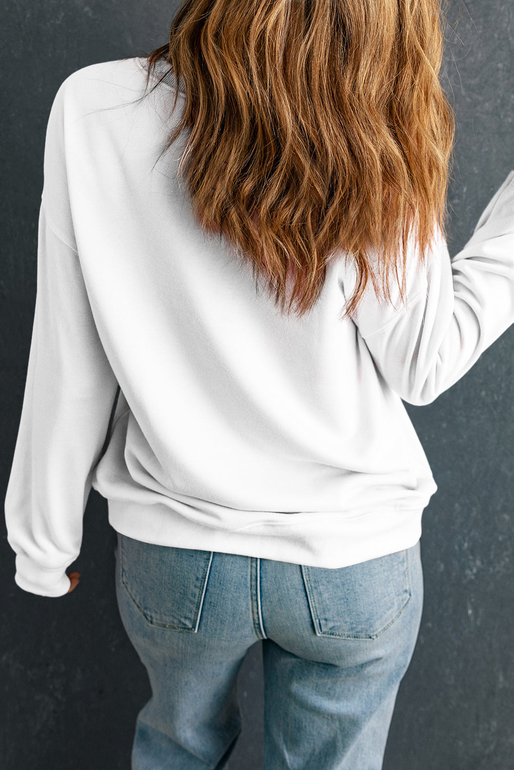 White St Patricks Lucky Graphic Crew Neck Pullover Sweatshirt