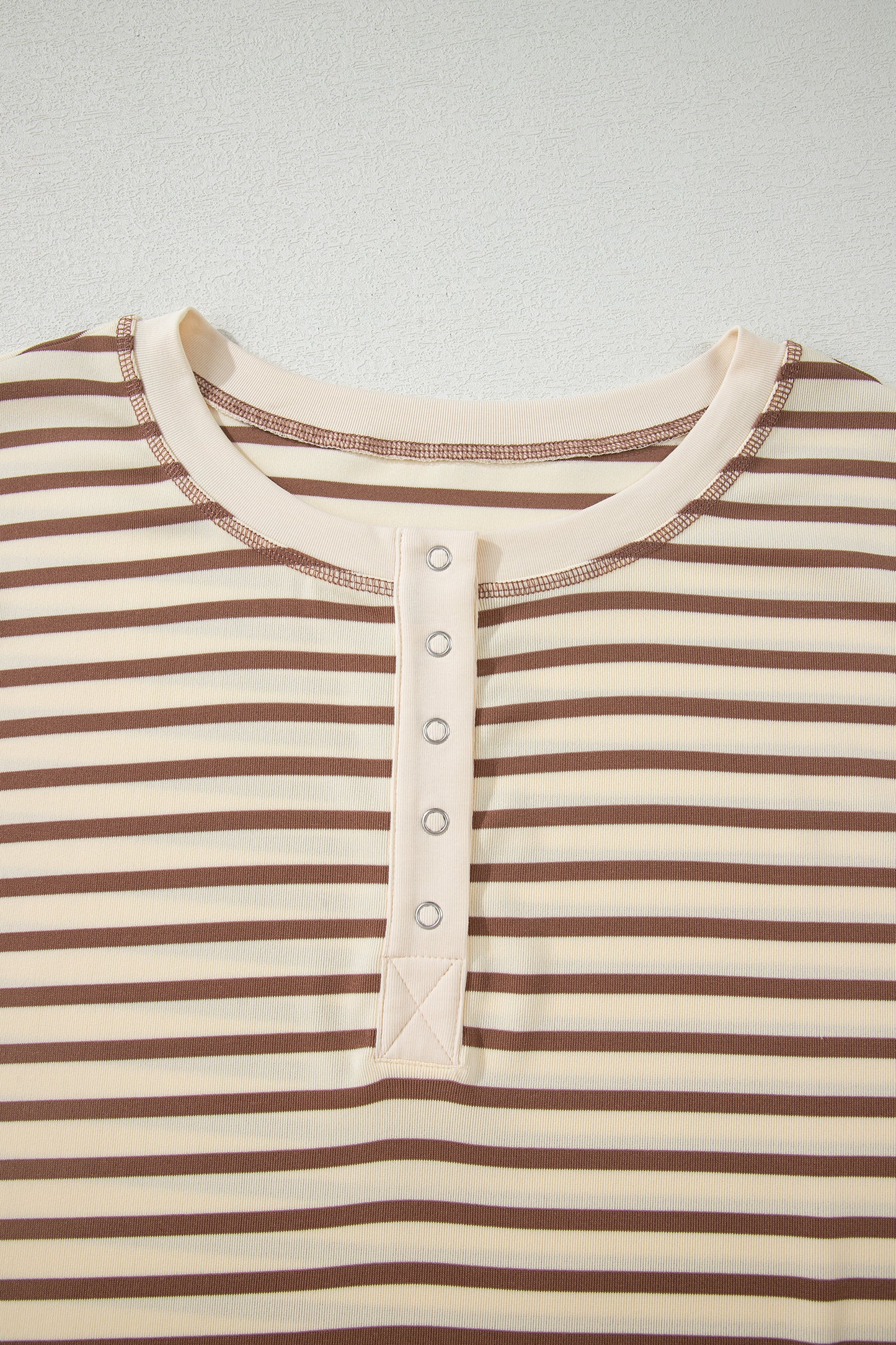 Brown Stripe Half Buttons Top and Shorts Set-Two Piece Sets/Short Sets-[Adult]-[Female]-2022 Online Blue Zone Planet