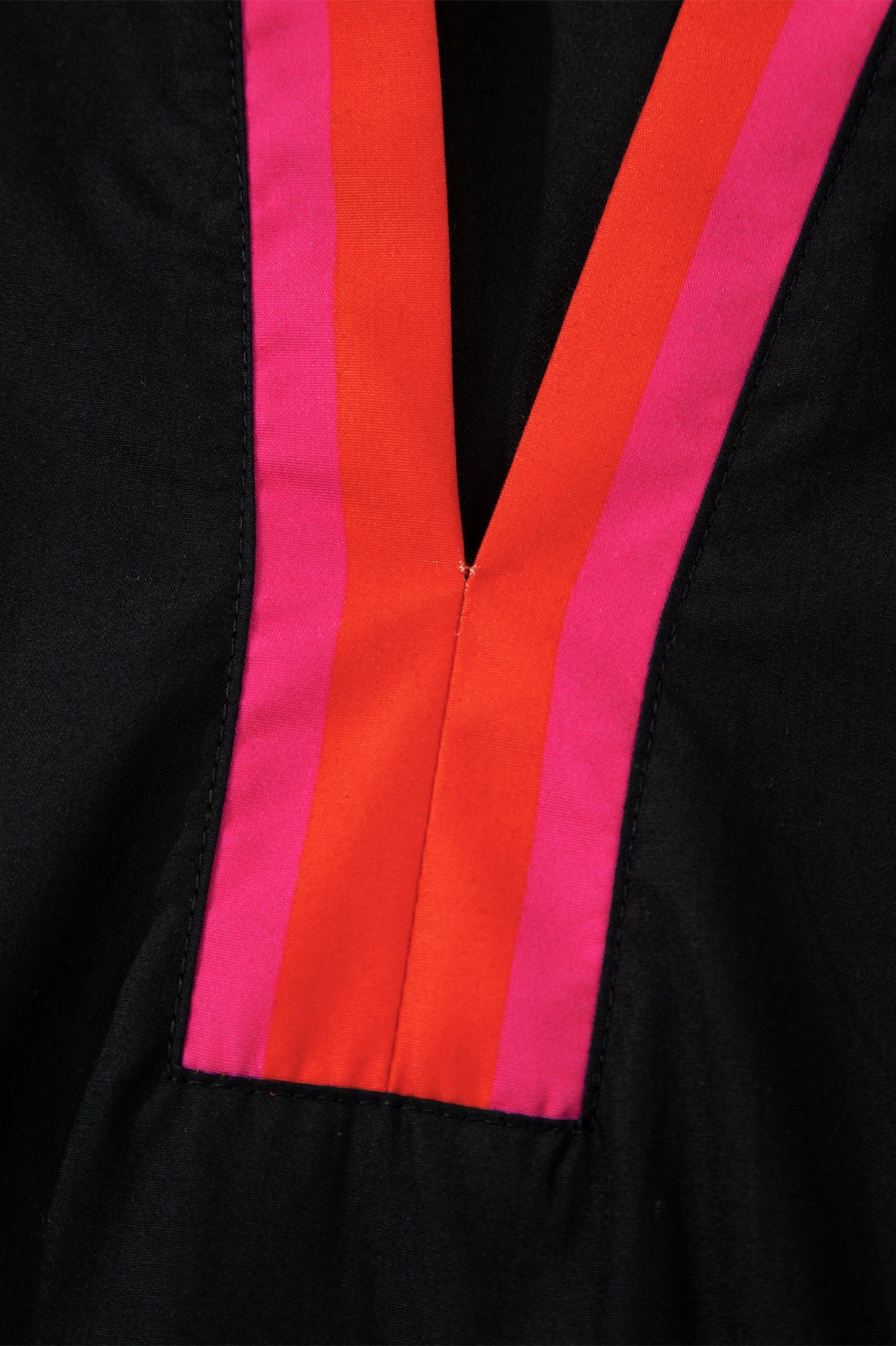 Black Striped Trim Ruffle Split Neck Long Sleeve Blouse-Tops/Blouses & Shirts-[Adult]-[Female]-2022 Online Blue Zone Planet