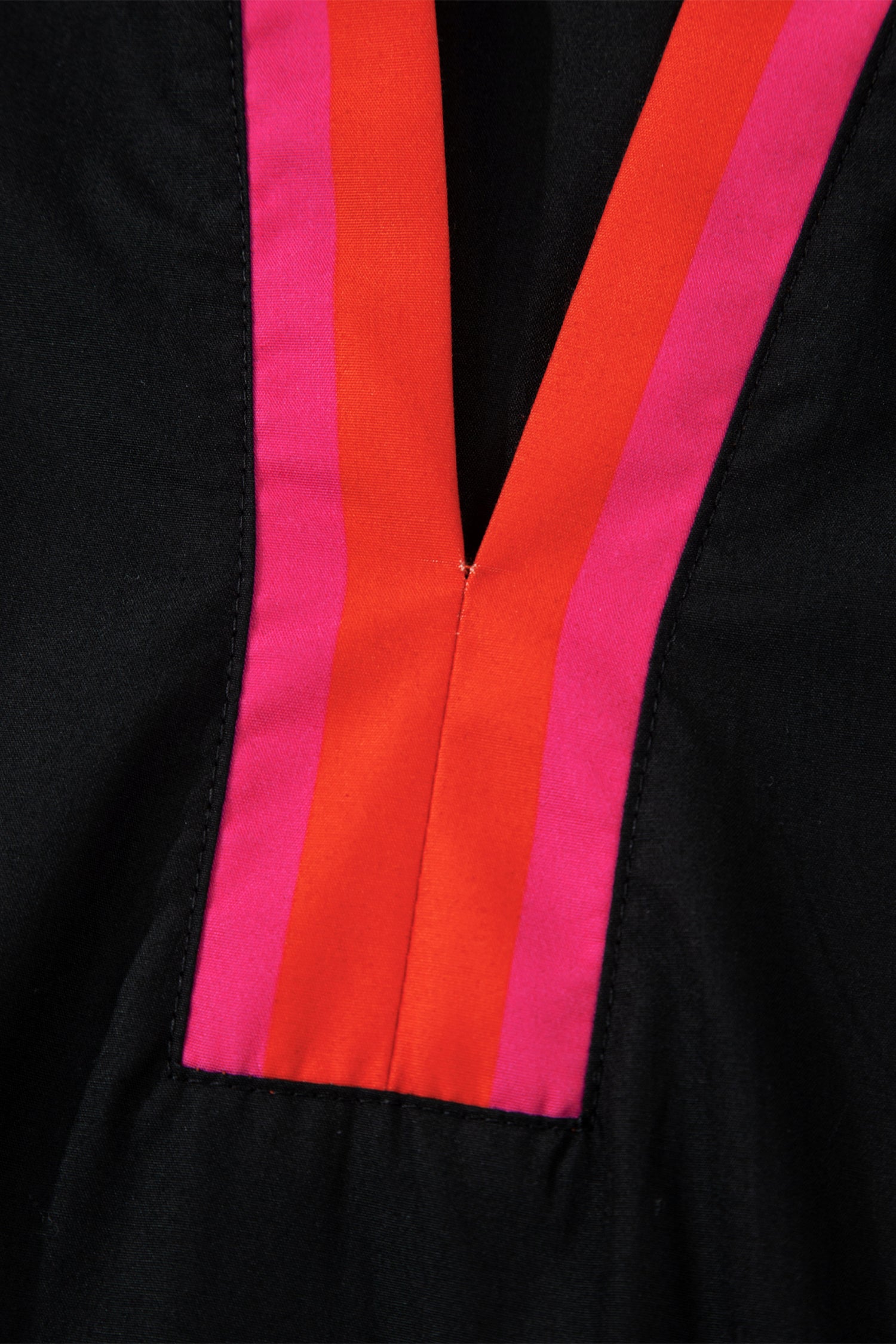 Black Striped Trim Ruffle Split Neck Long Sleeve Blouse-Tops/Blouses & Shirts-[Adult]-[Female]-2022 Online Blue Zone Planet