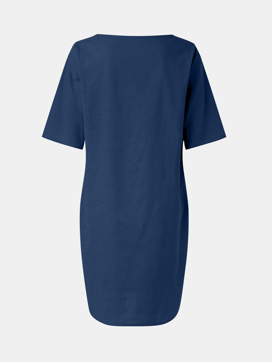 Full Size Round Neck Half Sleeve Dress with Pockets-TOPS / DRESSES-[Adult]-[Female]-2022 Online Blue Zone Planet