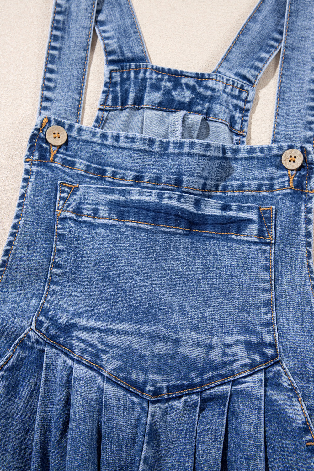 Blue Zone Planet | Light Blue Mineral Wash Buttoned Straps Wide Leg Denim Overalls-Bottoms/Jumpsuits & Rompers-[Adult]-[Female]-2022 Online Blue Zone Planet