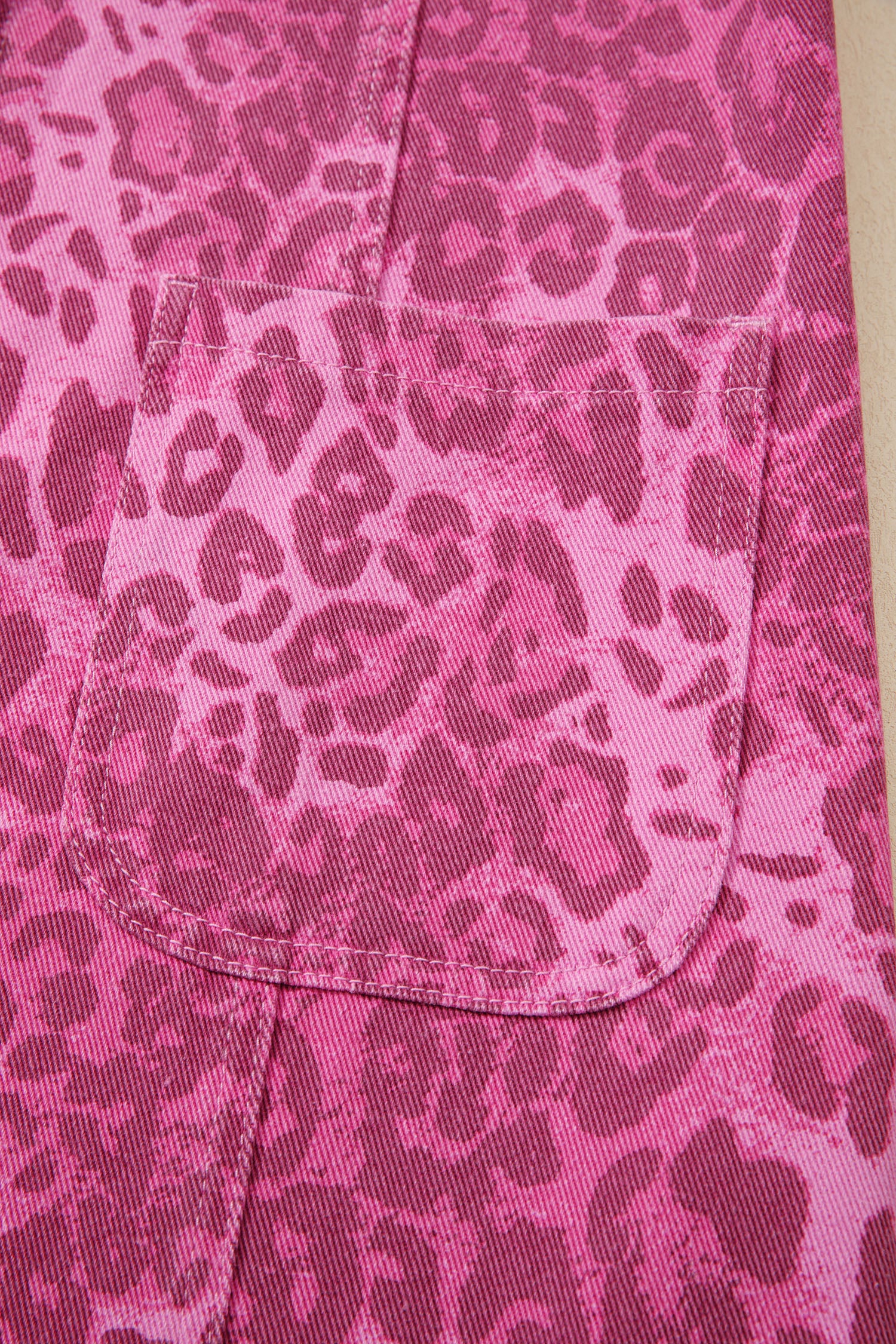 Pink Leopard Denim Buttoned Shift Sleeveless Dress-Dresses/Mini Dresses-[Adult]-[Female]-2022 Online Blue Zone Planet