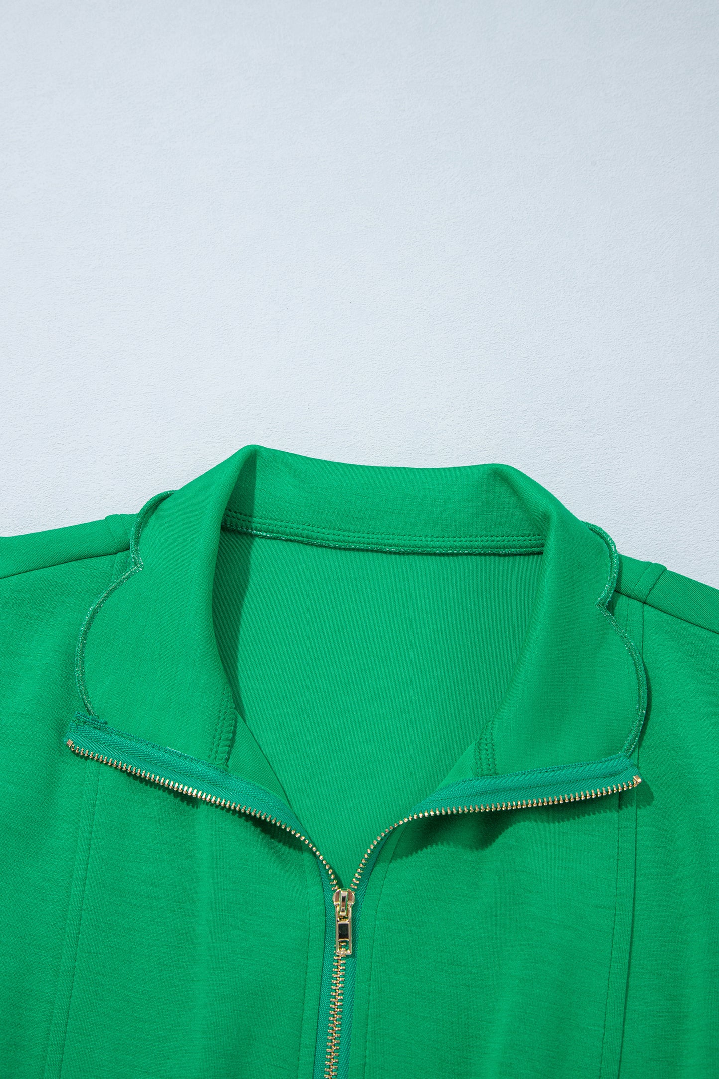 Bright Green Sleeveless Zip Front Scallop Hem Mini Dress-TOPS / DRESSES-[Adult]-[Female]-2022 Online Blue Zone Planet