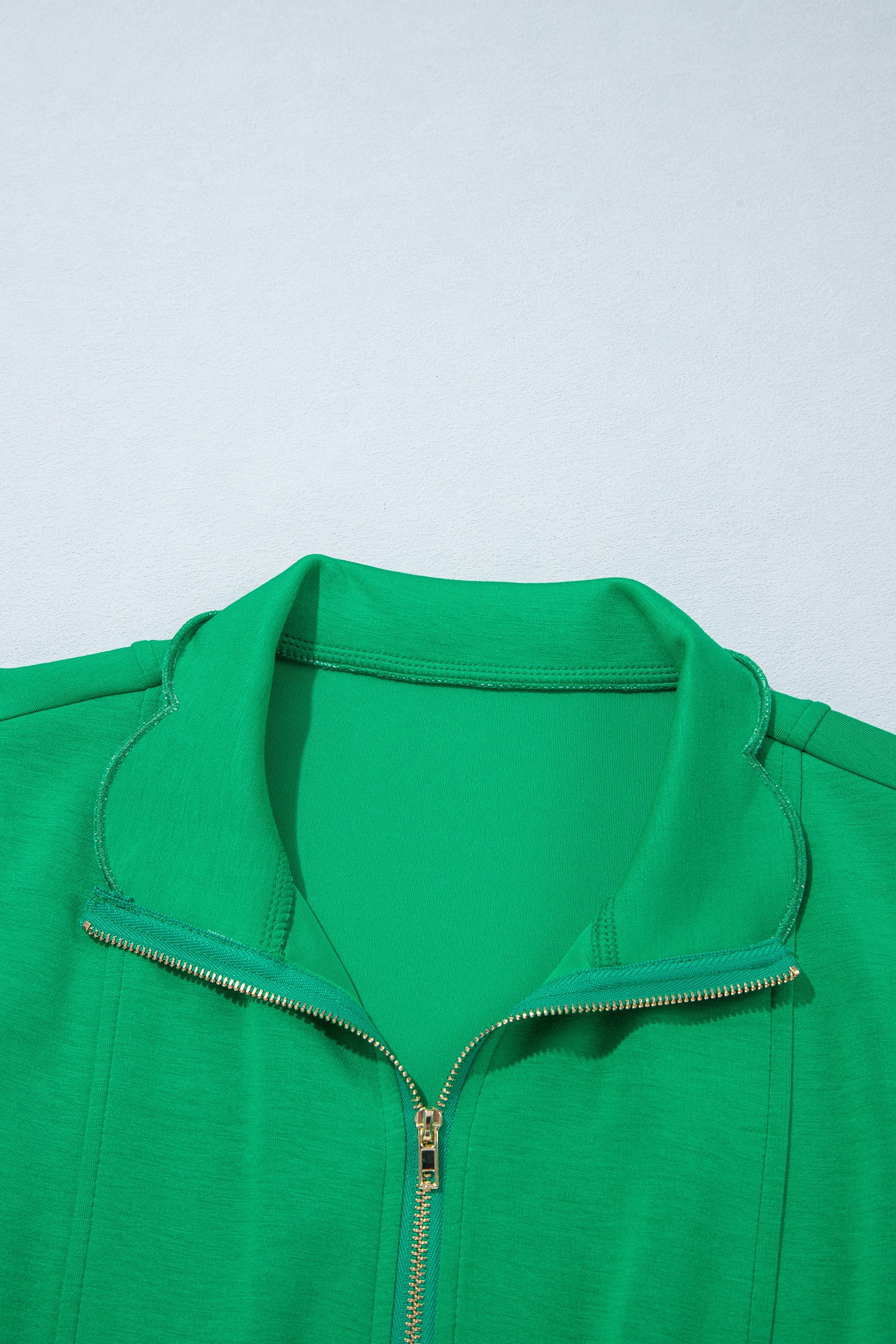 Bright Green Sleeveless Zip Front Scallop Hem Mini Dress-TOPS / DRESSES-[Adult]-[Female]-2022 Online Blue Zone Planet