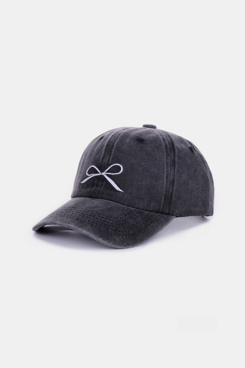 Zenana Bow Embroidered Washed Cotton Caps-BASEBALL HATS-[Adult]-[Female]-2022 Online Blue Zone Planet