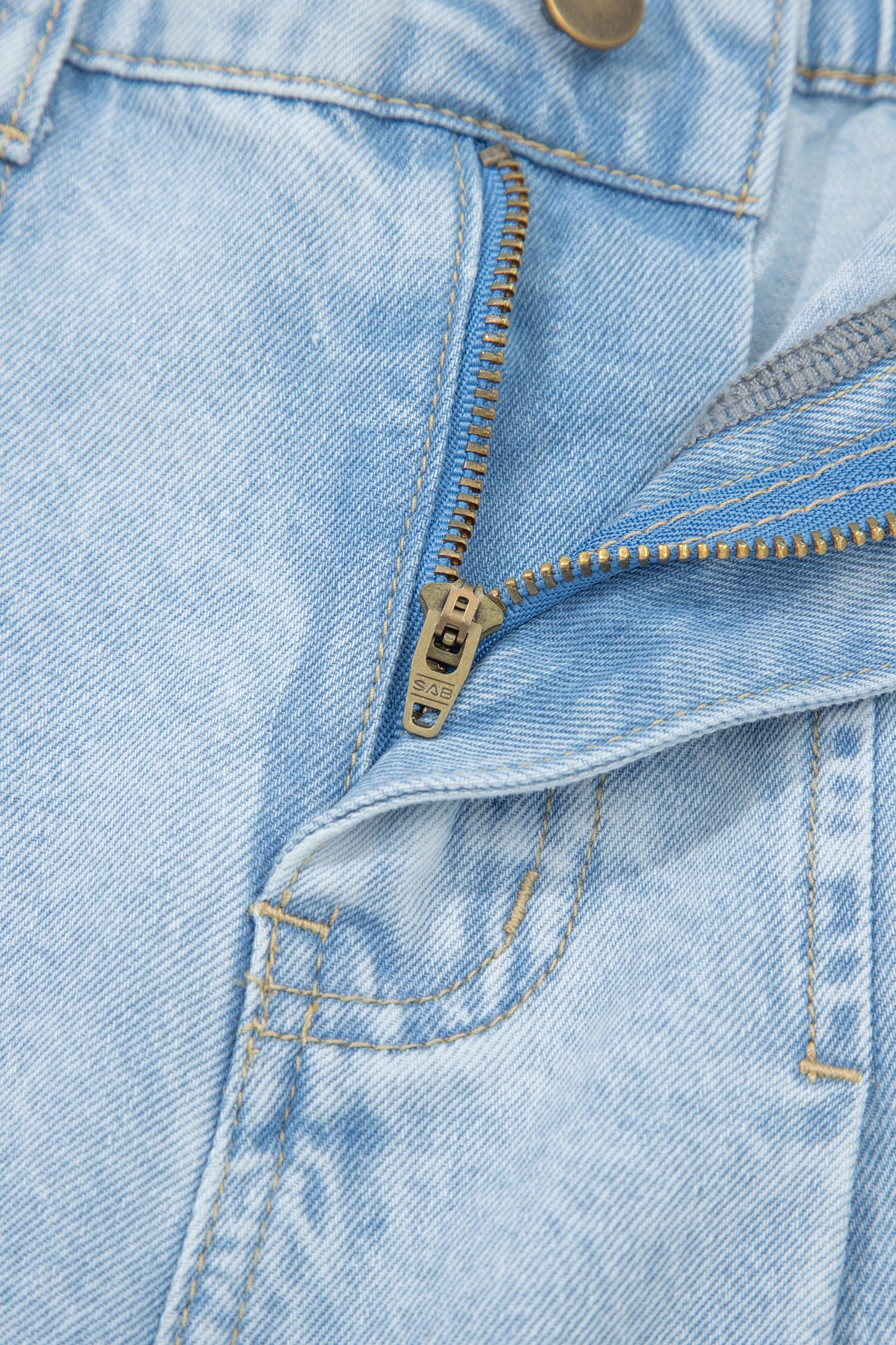 Beau Blue Studded Side Slit Leg Frayed Pocketed Wide Leg Jeans-Bottoms/Jeans-[Adult]-[Female]-2022 Online Blue Zone Planet