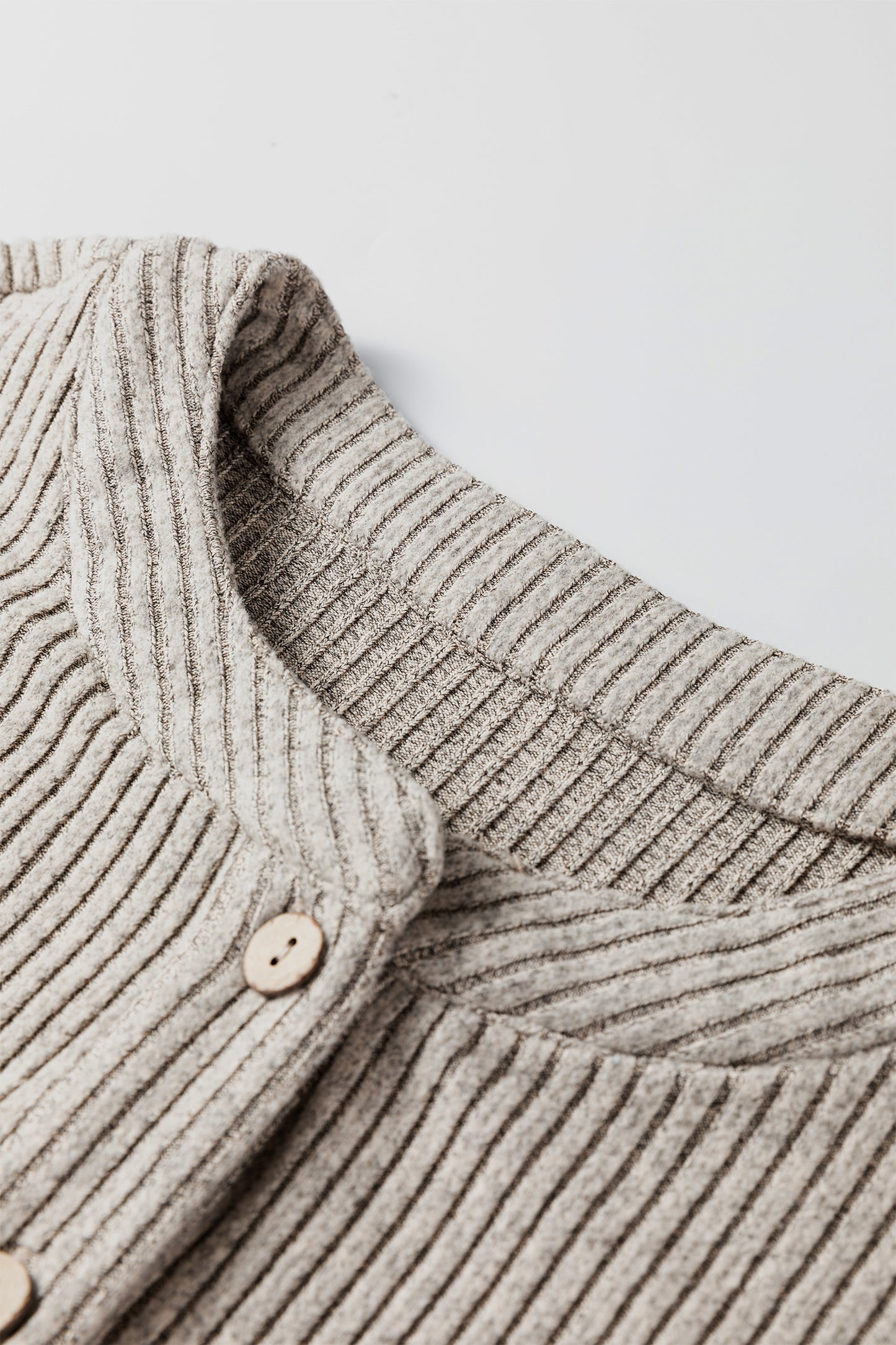 Simply Taupe Plus Size Ribbed Knit Kangaroo Pocket Henley Long Sleeve Top-Plus Size/Plus Size Tops/Plus Size Long Sleeve Tops-[Adult]-[Female]-2022 Online Blue Zone Planet