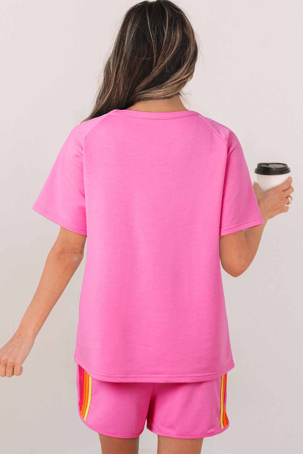 Bonbon Striped Patch Front Casual Tee-Tops/Tops & Tees-[Adult]-[Female]-2022 Online Blue Zone Planet